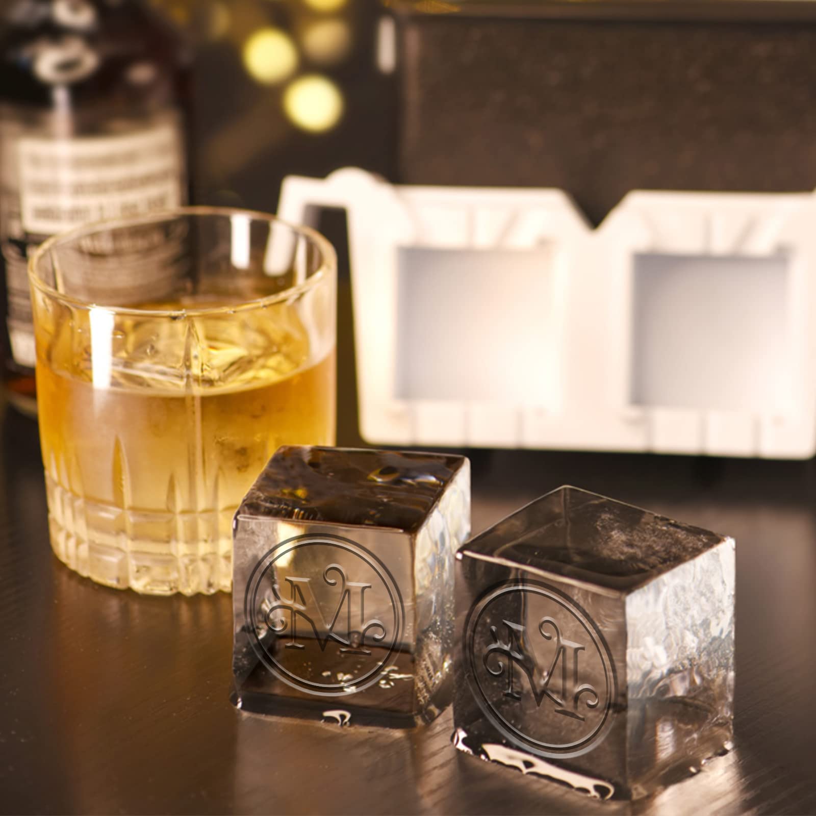 OLYCRAFT 1.2 Inch Letter M Ice Cube Stamp - Brass Head & Wood Handle for Cocktail Whisky Ice Branding - DIY Ice Cube Maker for Home Bars, Parties & Crafting - Perfect for Cocktails, Whiskey, Beverages & Creative Ice Designs