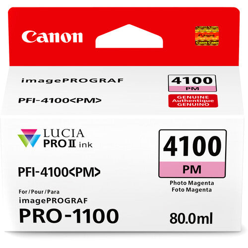 Canon PFI 4100 Photo Magenta Pigment Ink Tank (80mL) - High-Quality Ink for Canon Printers - Perfect for Photo Printing & Professional Documents