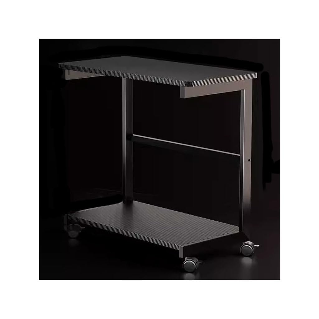 NASTYA Adjustable Computer Stand with Storage - CPU Tower Stand, Printer Stand & PC Chassis Base Tray - Ergonomic Heightening Bracket for Desktop Computers (Black) - Perfect for Home Office, Gaming Setup & Workspace Organization