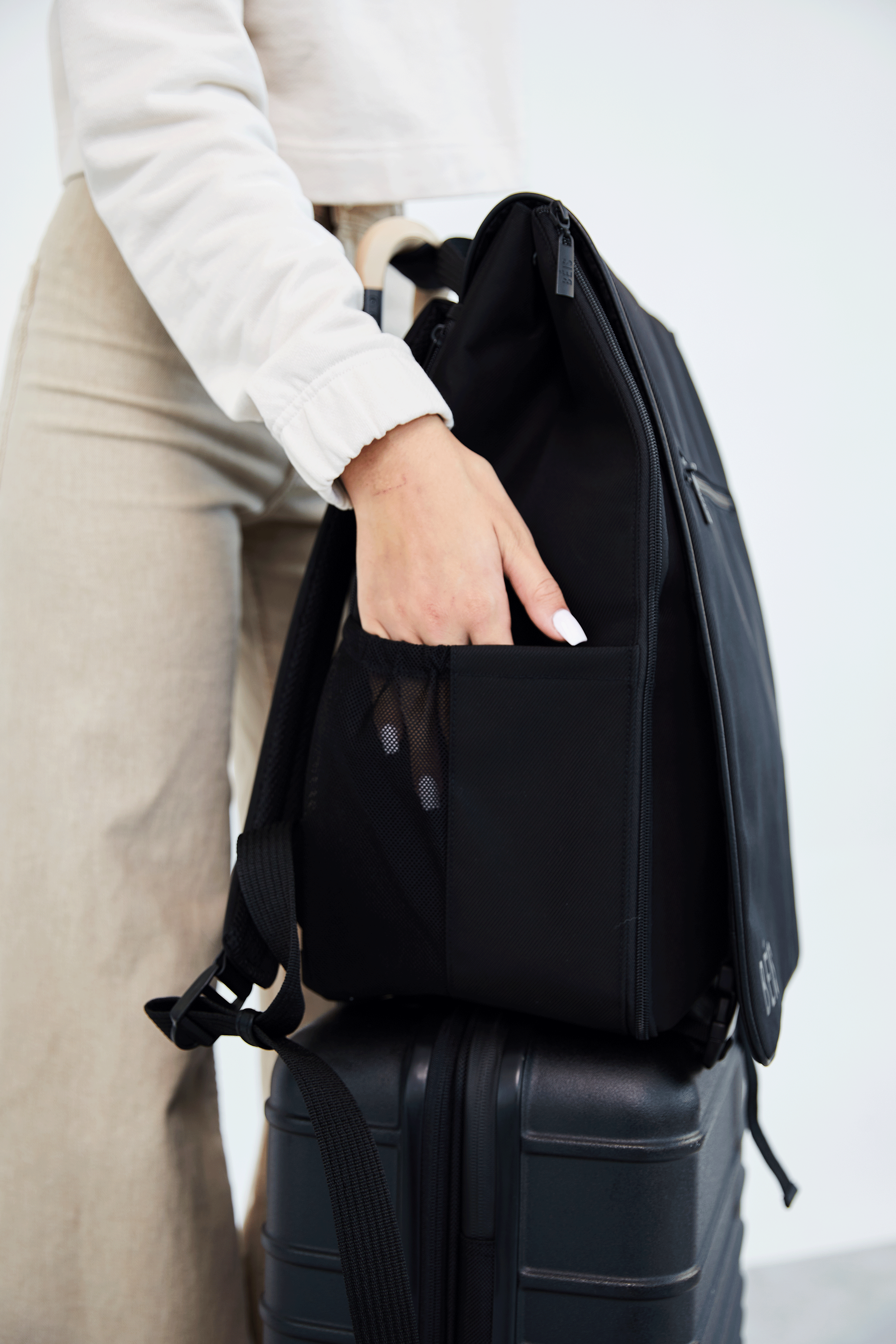 Premium Black Hanging Backpack - Lightweight Durable Travel & Hiking Daypack for Outdoor Adventures & Daily Commute