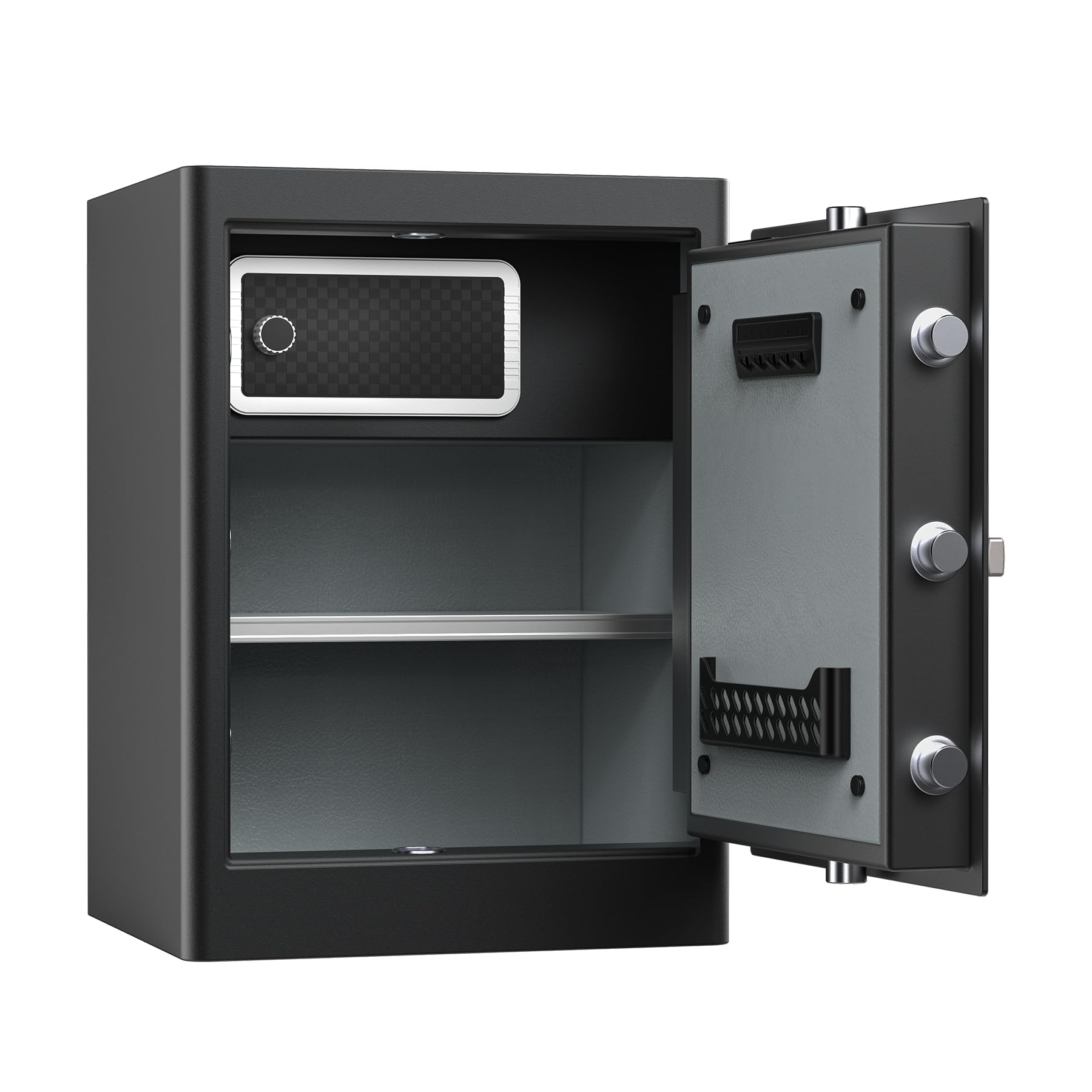 RPNB Deluxe Home Safe Box with Smart Touch Screen & Biometric Fingerprint Lock - Voice Prompt, One-Touch Unlock, Interior Storage, Dual Alarm System (2.8 Cubic Feet) - Perfect for Home, Office & Hotel Security