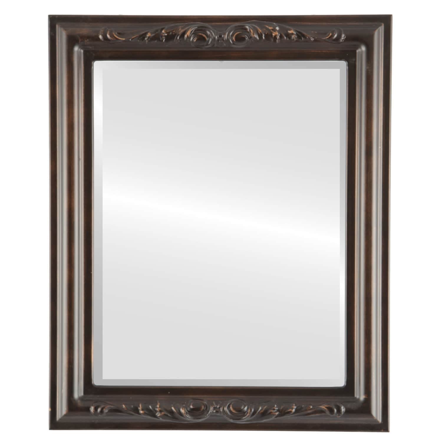 Florence Framed Rectangle Mirror in Rubbed Bronze - Antique Bronze Finish 23x27 Inches - Perfect for Living Room, Bedroom, or Entryway Decor