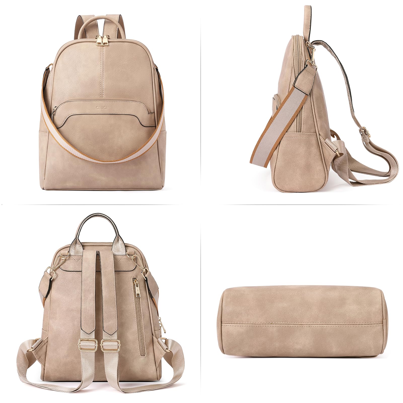 CLUCI Women's Leather Backpack Purse - Convertible Travel Backpack & Shoulder Bag for Women, Stylish Designer Daypack for Work, Commute & Weekend Getaways