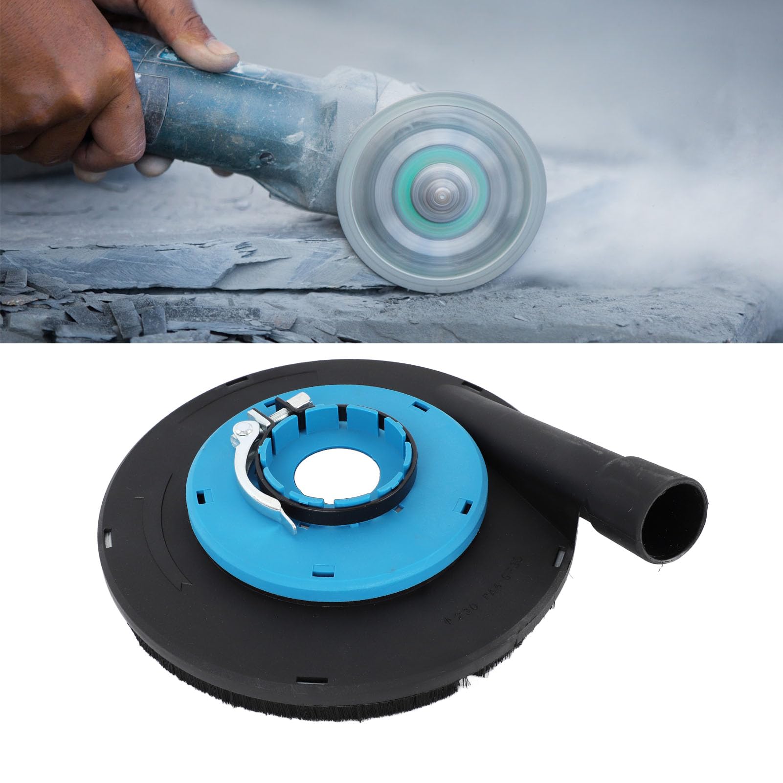 9 Inch Universal Angle Grinder Dust Shroud - Professional Grinding Cover for Hand Grinders (Blue & Black) - Perfect for Concrete, Metal, and Woodworking Projects