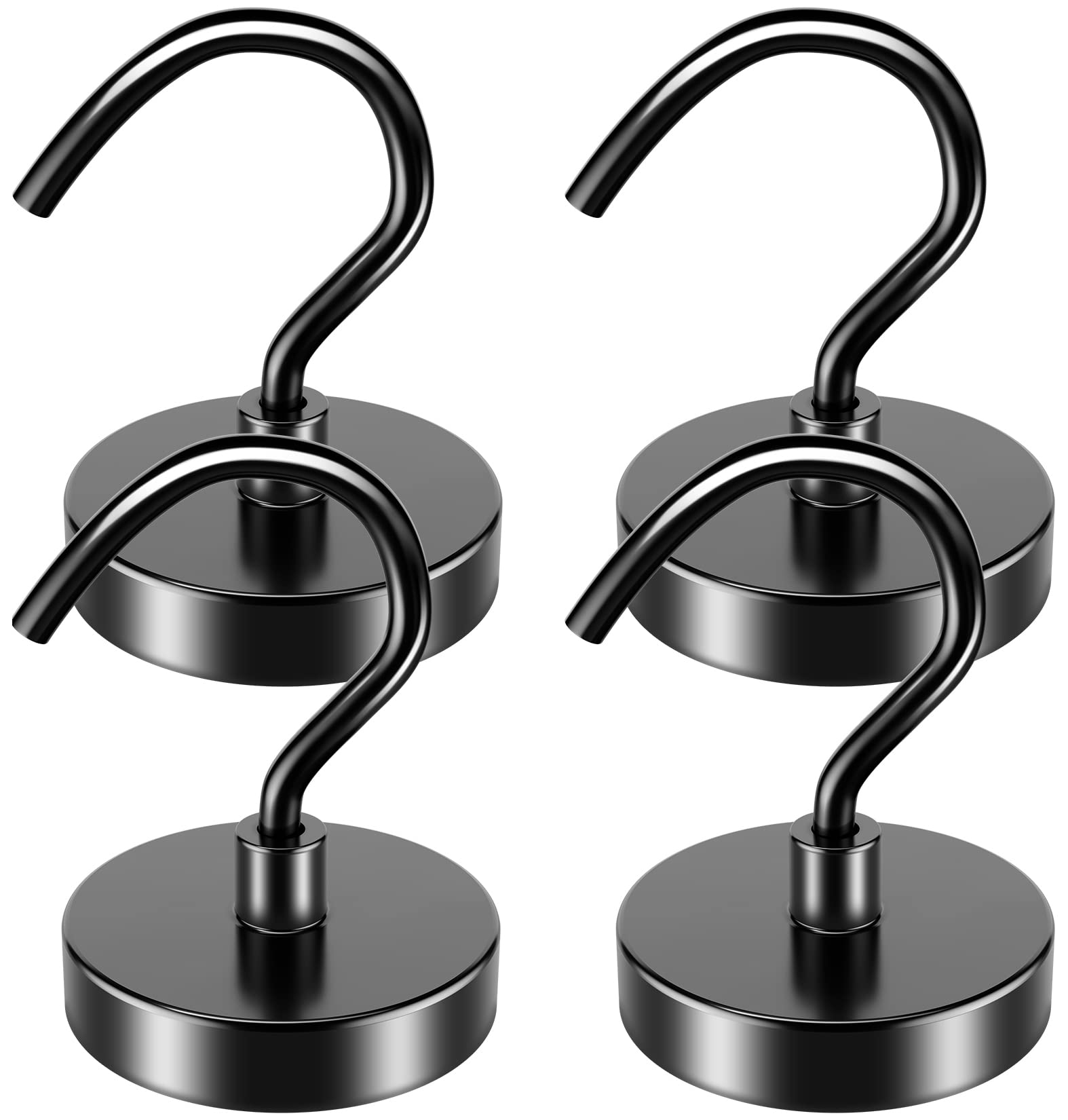 4 Pack 110 Lbs Heavy Duty Neodymium Magnetic Hooks - Super Strong Rustproof Magnet Hangers for Cruise Cabins, Kitchen, Office & Classroom Organization - Perfect for Hanging Towels, Utensils, Keys & Decor