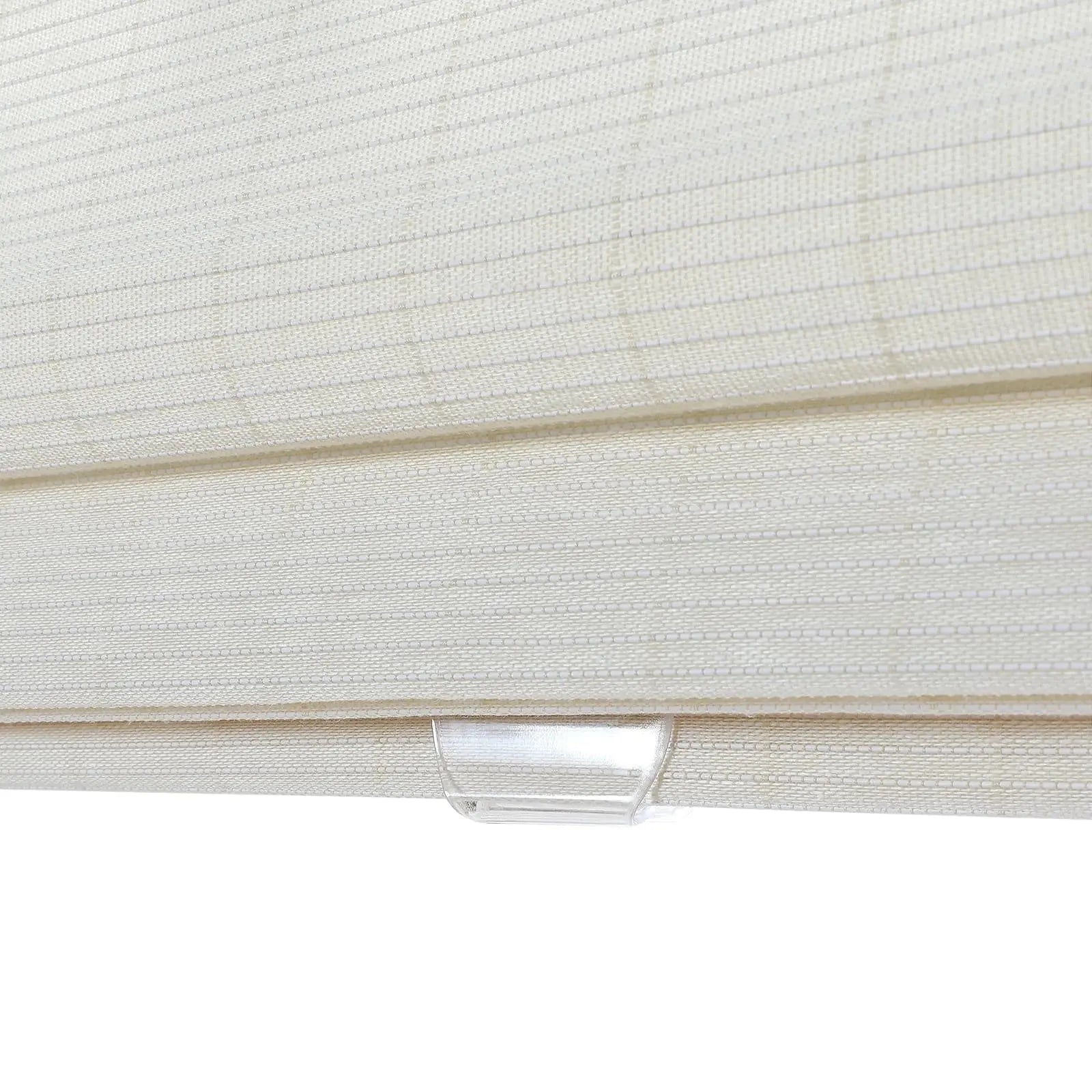 Natural Flax Bamboo Woven Window Shade - Eggshell White | Eco-Friendly Light Filtering Roman Shades for Living Room & Bedroom