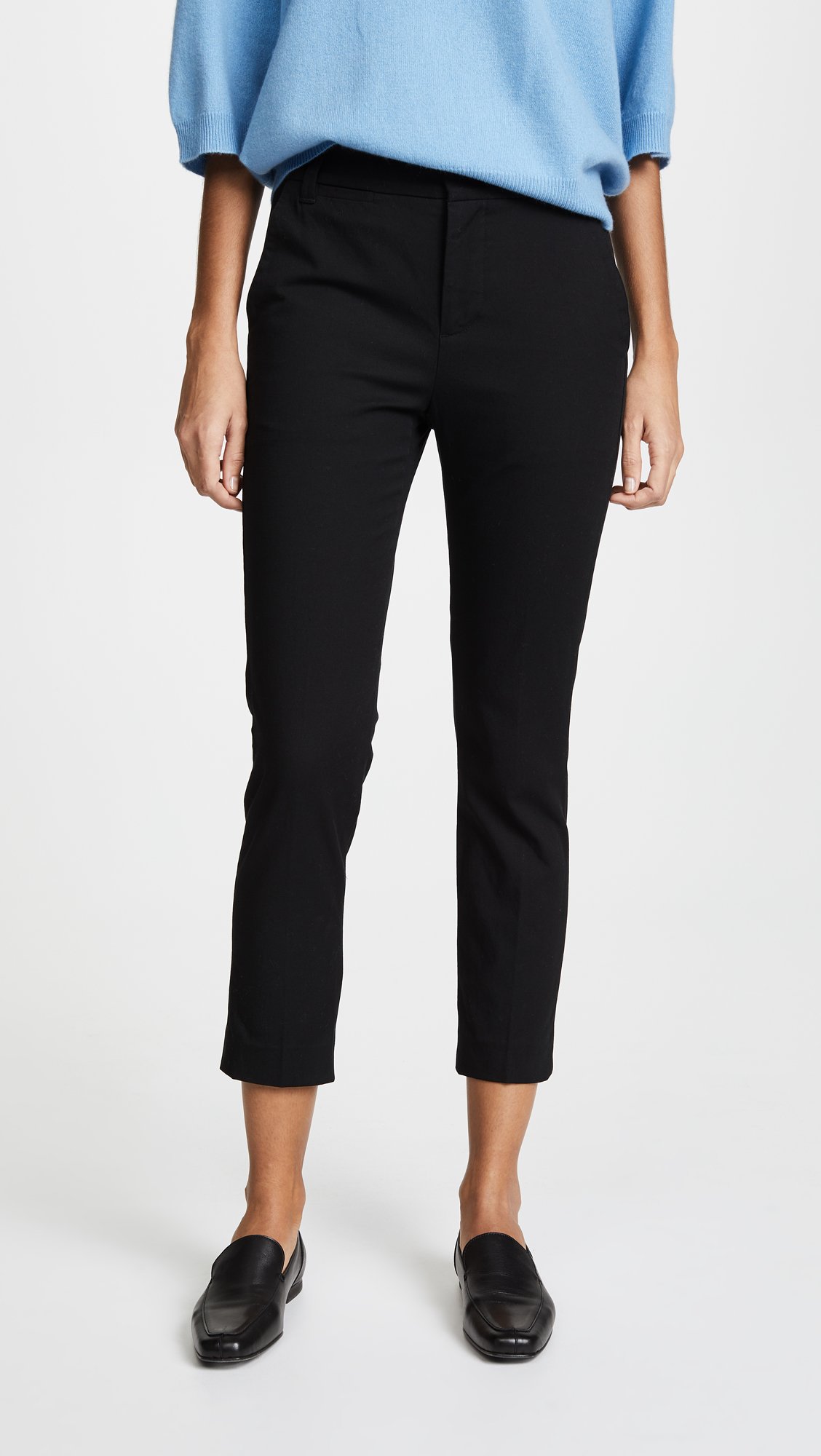 Vince Women's Coin Pocket Chino Pants - Classic Black Casual Trousers for Work & Everyday Wear | Size 2 | Comfortable Stretch Fabric for Office & Weekend Outings