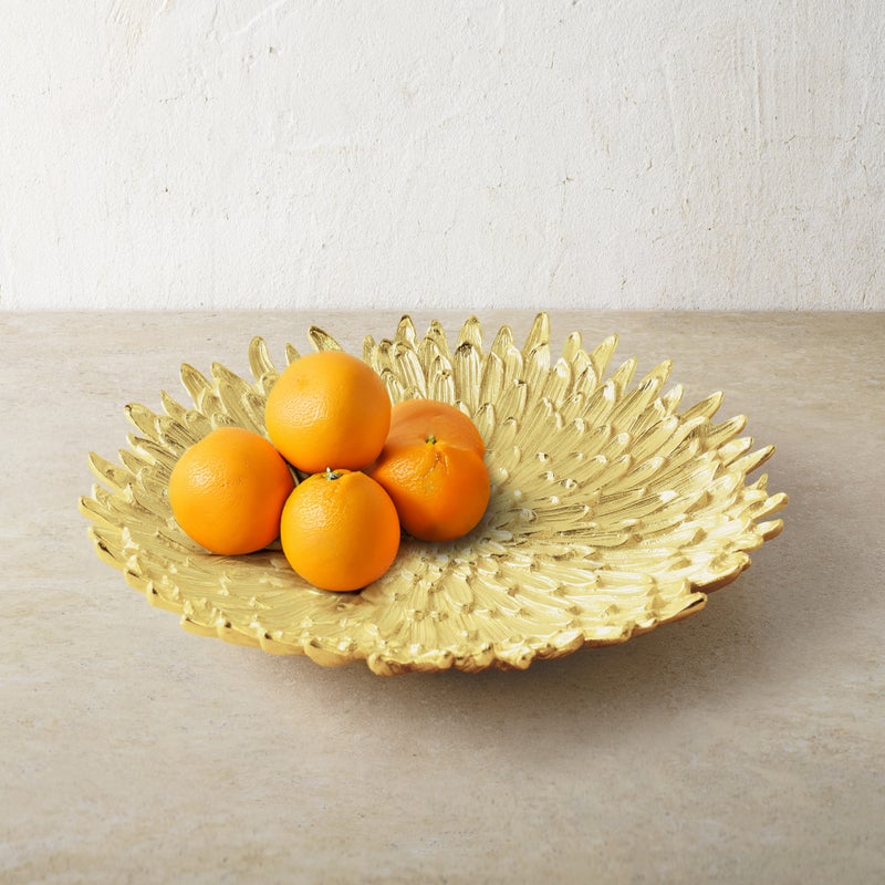 Elegant Dahlia Floral Centerpiece Platter - Large Decorative Serving Tray for Dining Table, Wedding, Party Decor & Home Entertaining