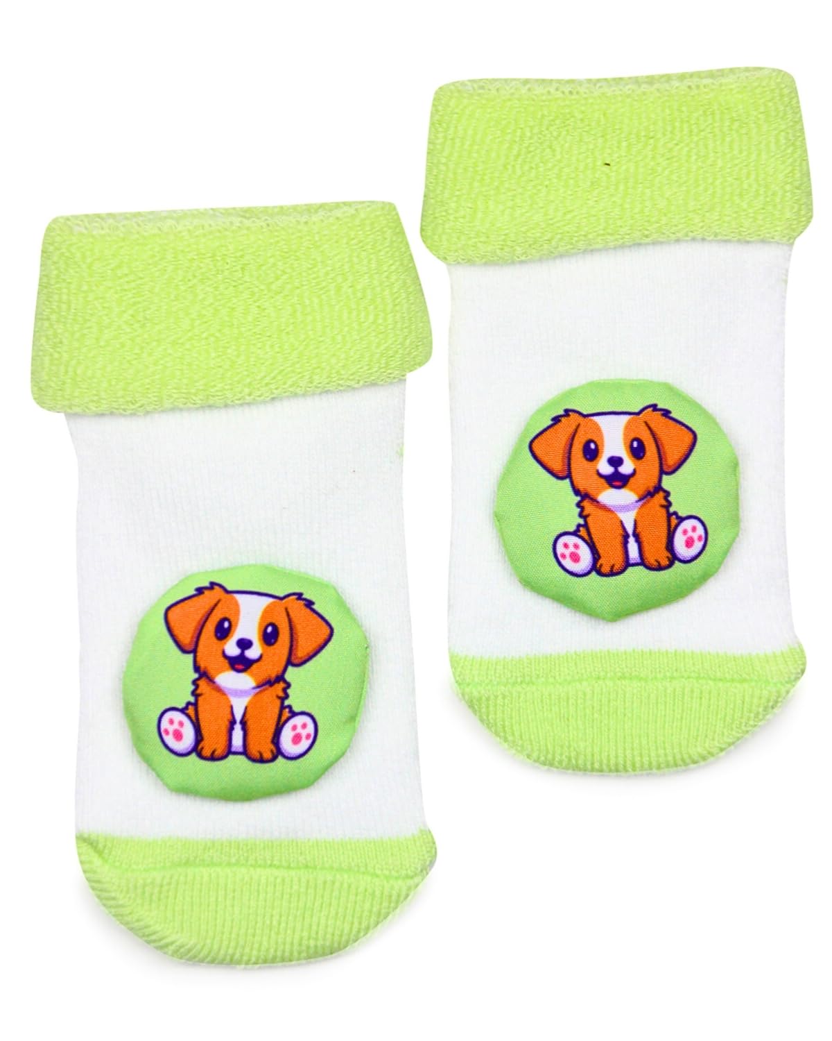 USOXO Newborn Baby Soft Cotton Cute Cartoon Terry Socks Shoes - Pack of 3 (6-9 Months, Multicolor) | Perfect for Infant Fashion, Photo Shoots & Gift Giving