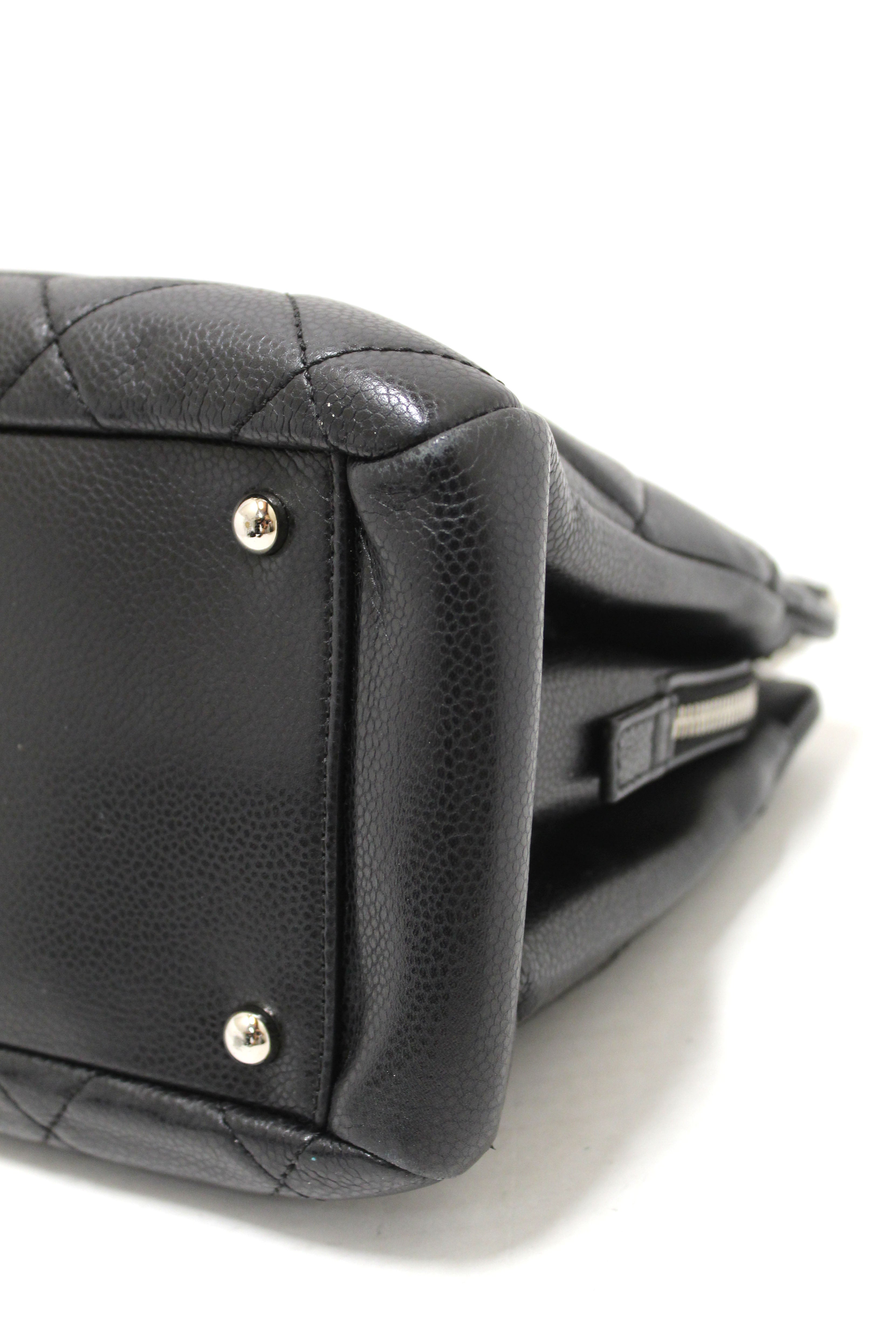 Authentic Chanel Black Quilted Caviar Leather Timeless Shopper Tote Bag - Luxury Designer Handbag for Women, Perfect for Work, Travel & Everyday Use
