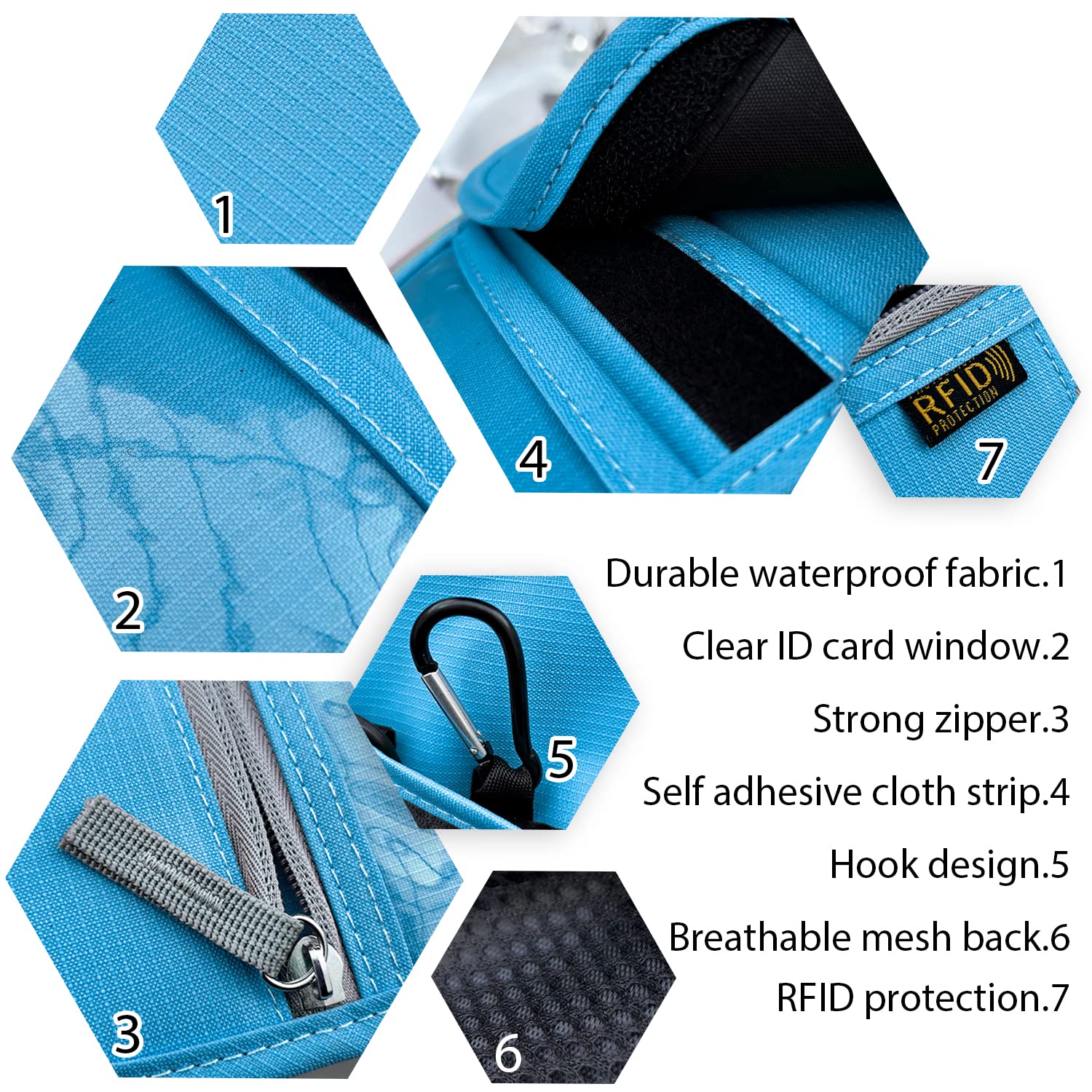 RFID Blocking Travel Neck Wallet - Adjustable Passport Holder for Men & Women | Secure Cash, Credit Cards & Travel Documents | Perfect for Airports, Sightseeing & Commuting - Blue