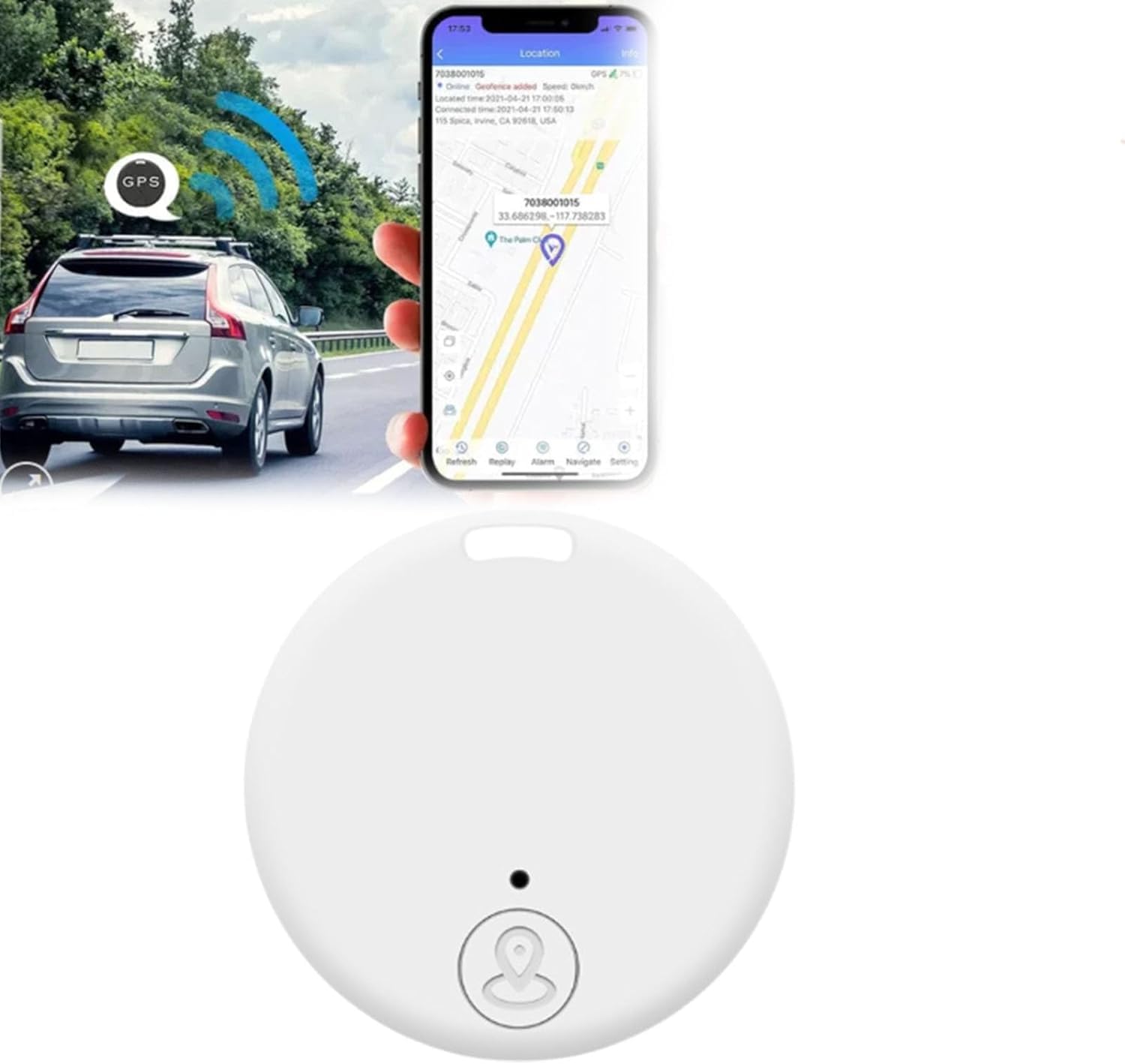 Eunmsi Oveallgo Extra Mini Magnetic GPS Tracker for Vehicles - Strong Anti-Lost Micro GPS Tracking Device with Powerful Magnet (White) | Perfect for Cars, Bikes, Luggage & Personal Belongings