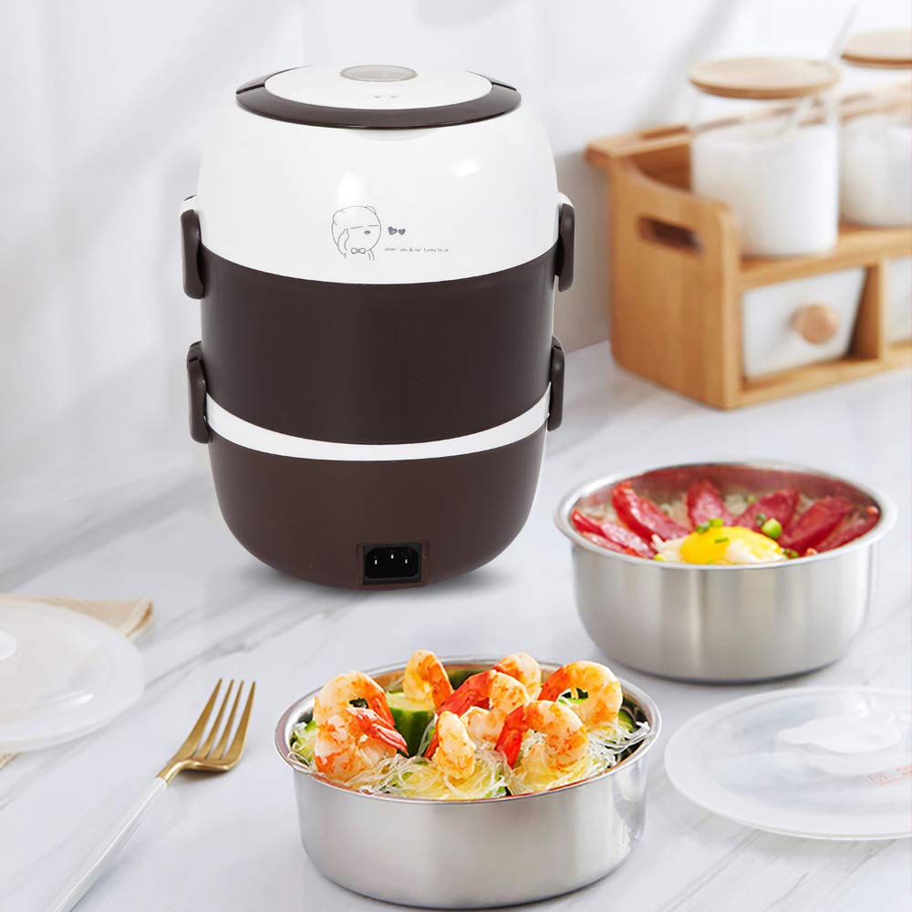 DYRABREST 3-Layer Electric Lunch Box - 2L Capacity, 200W Portable Food Warmer | Bento Box for Office, School & Travel | Stainless Steel Food Container with Heating Function