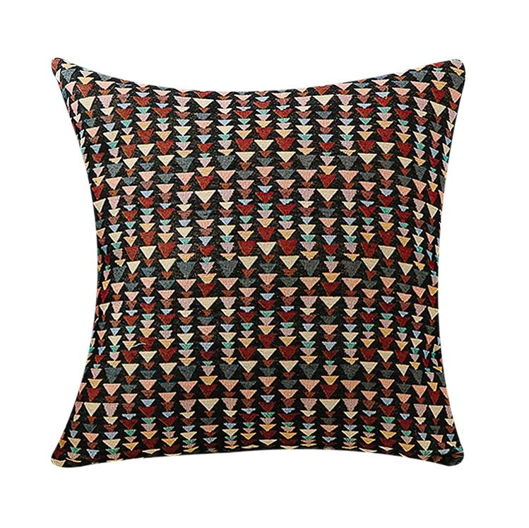 Bohemian Decorative Throw Pillows 18x18 - Geometric Pattern Chenille Couch Pillows for Sofa & Living Room - Soft Accent Pillows for Home Decor, Bedroom, Dorm