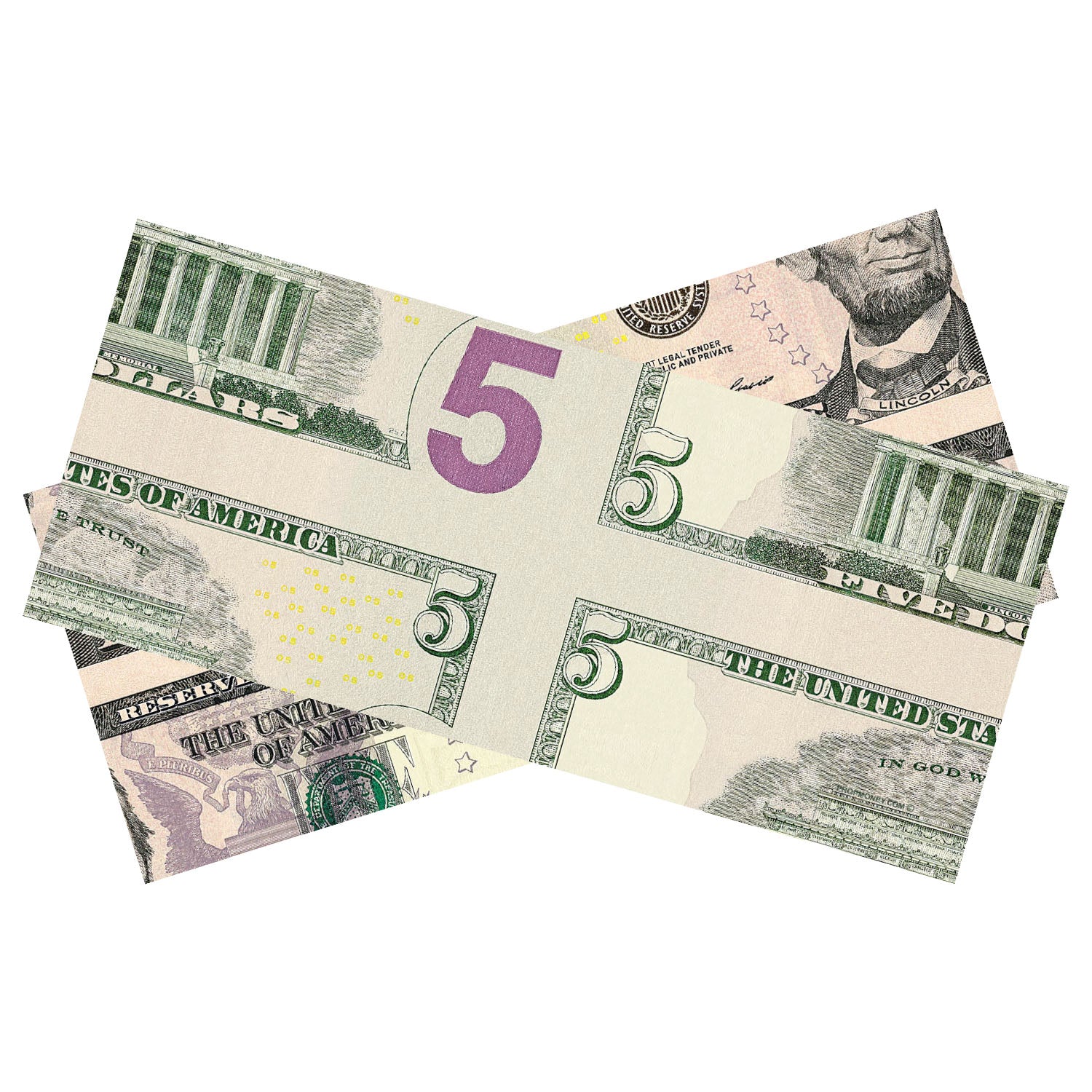 $5 Fake Bills for Movie Props, Magic Tricks, and Pranks - Realistic Play Money for Theatrical Use and Fun Gags