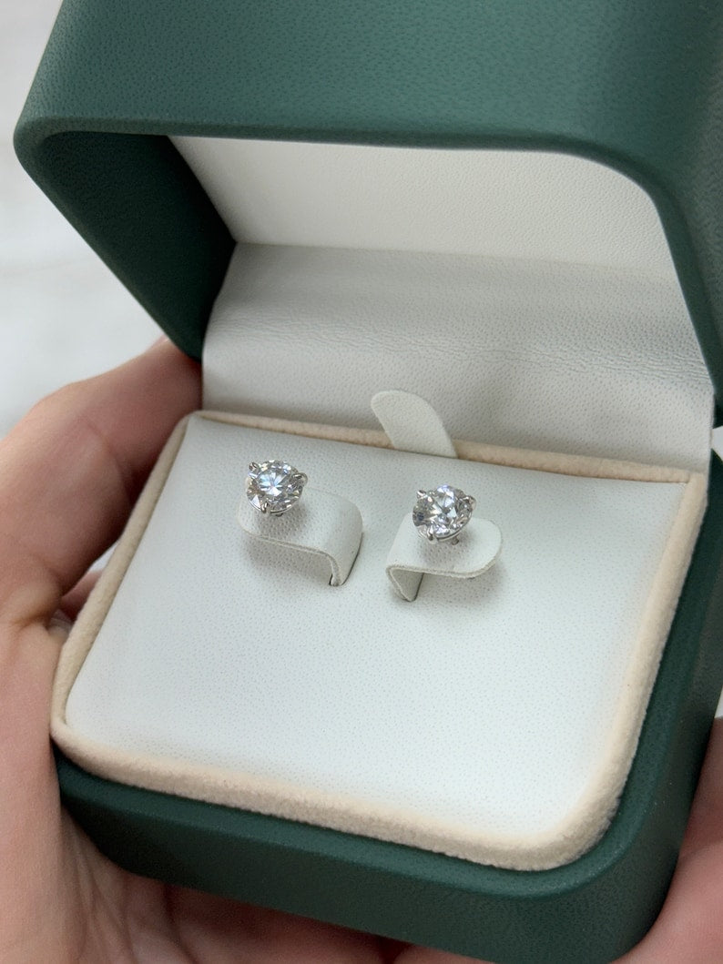 2.0tcw 14K Gold Round Cut Lab Grown Diamond Stud Earrings - High Quality Brilliant Studs for Women, Perfect for Weddings, Anniversaries & Everyday Elegance