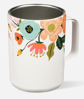 Corkcicle x Rifle Paper Co. Insulated Travel Coffee Mug - 16oz Stainless Steel Vacuum Tumbler for Hot & Cold Drinks - Perfect for Commuting, Camping, and Office Use