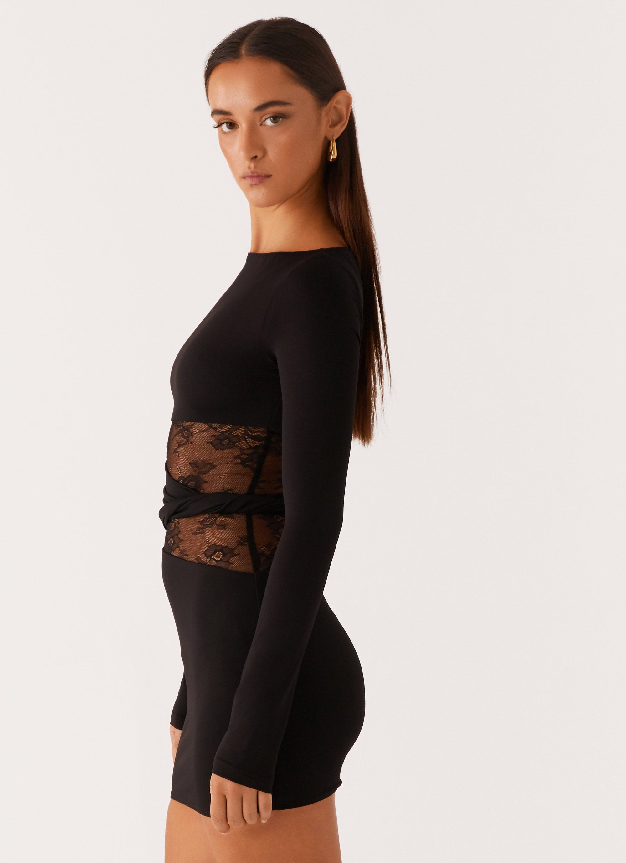 Echo Long Sleeve Mini Dress - Black | Flattering Bodycon Style for Women | Perfect for Parties, Dates & Night Out