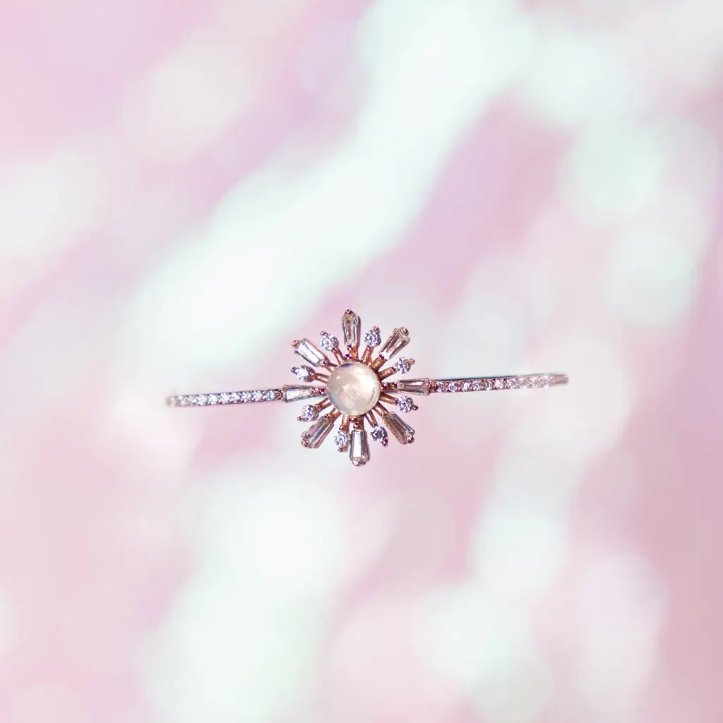 Sonya Burst Moonstone Ear Cuff - Elegant Boho Ear Climber for Women, Perfect for Parties, Weddings & Everyday Wear