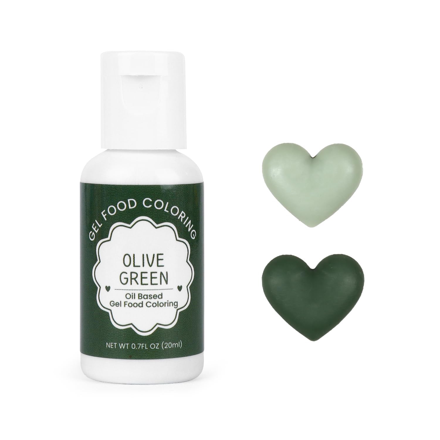 Premium Oil-Based Food Coloring for Chocolate & Baking - 20ml (0.7 Fl Oz) Olive Green Edible Food Coloring Gel for Cakes, Cookies, Candy Melts, Icing, Frosting, Meringues & Cream | Perfect for Professional Cake Decorating & Home Baking Projects