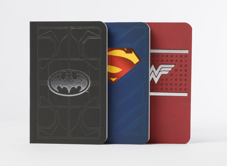 DC Comics Justice League Pocket Journal Set of 3 - Superhero Notebooks for Collectors, Students & Fans - Perfect for School, Work & Gift Giving