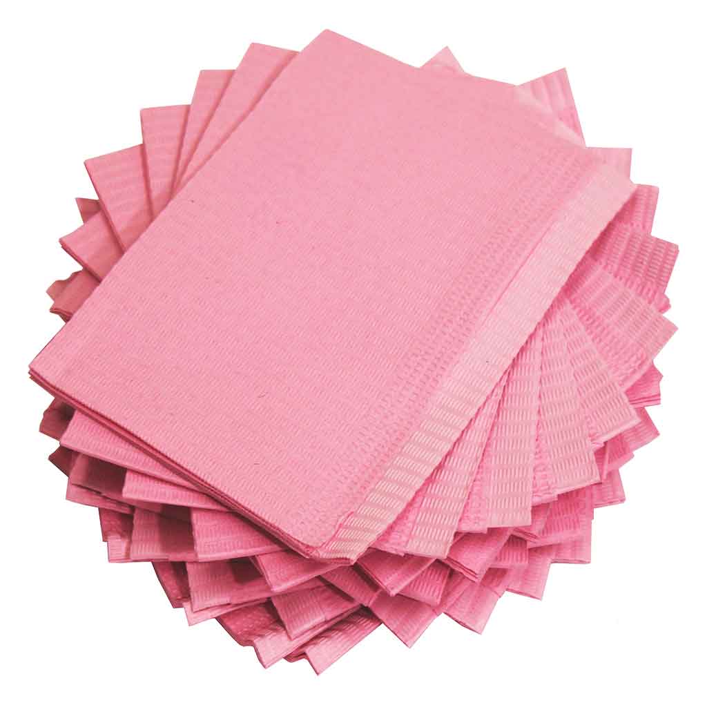 Adenna Disposable Dental Bibs for Patients - Soft Pink Dental Aprons for Dentist Office, Kids & Adults - Ideal for Dental Exams, Cleanings & Procedures