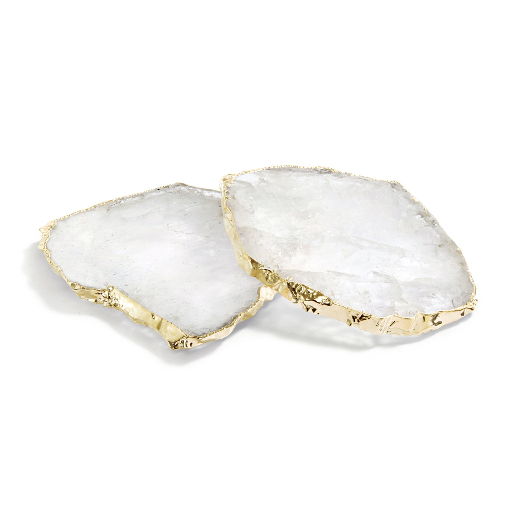 Premium Crystal Coasters Set of 2 - Elegant Drink Coasters for Wine Glasses & Coffee Cups - Perfect for Home Bar, Dining Table & Office Desk Decor