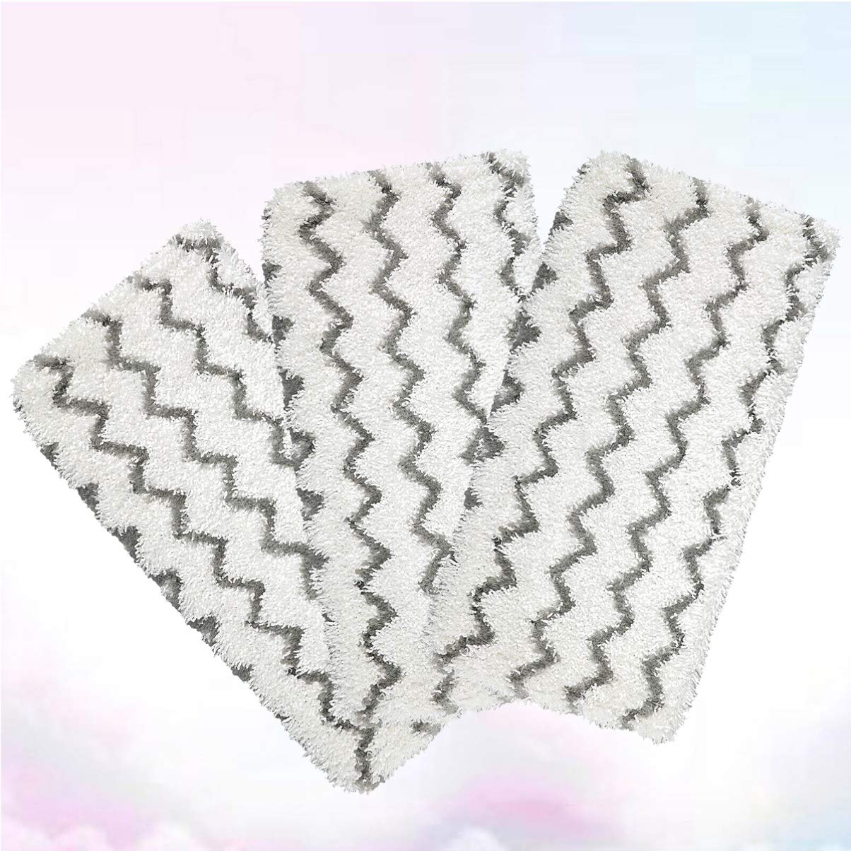 VOSAREA 3-Pack Washable Cotton Mop Replacement Pads for Steam Mops - White, Durable & Absorbent Cleaning Cloth Refills for Floors, Tiles & Hardwood - Perfect for Home, Kitchen & Bathroom Cleaning