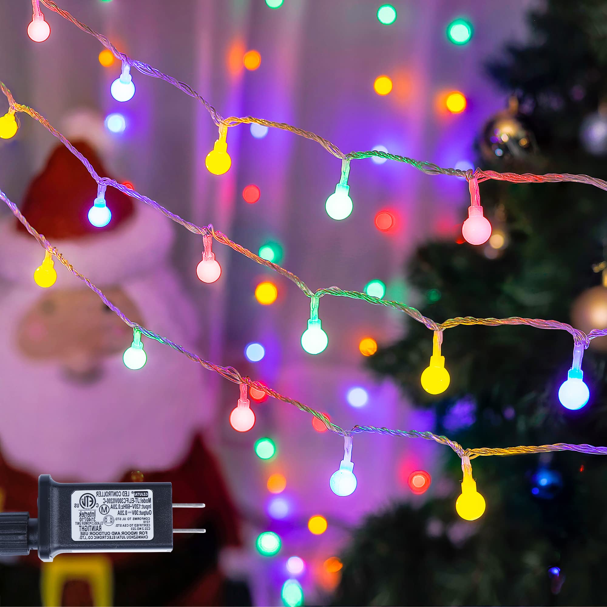 Heyfuni 100 LED Globe String Lights 39 Feet - 8 Lighting Modes, Plug-in Fairy Lights for Indoor & Outdoor Use - Perfect for Bedroom, Classroom, Patio, Garden Decor, Party & Wedding Lighting (Multicolor)