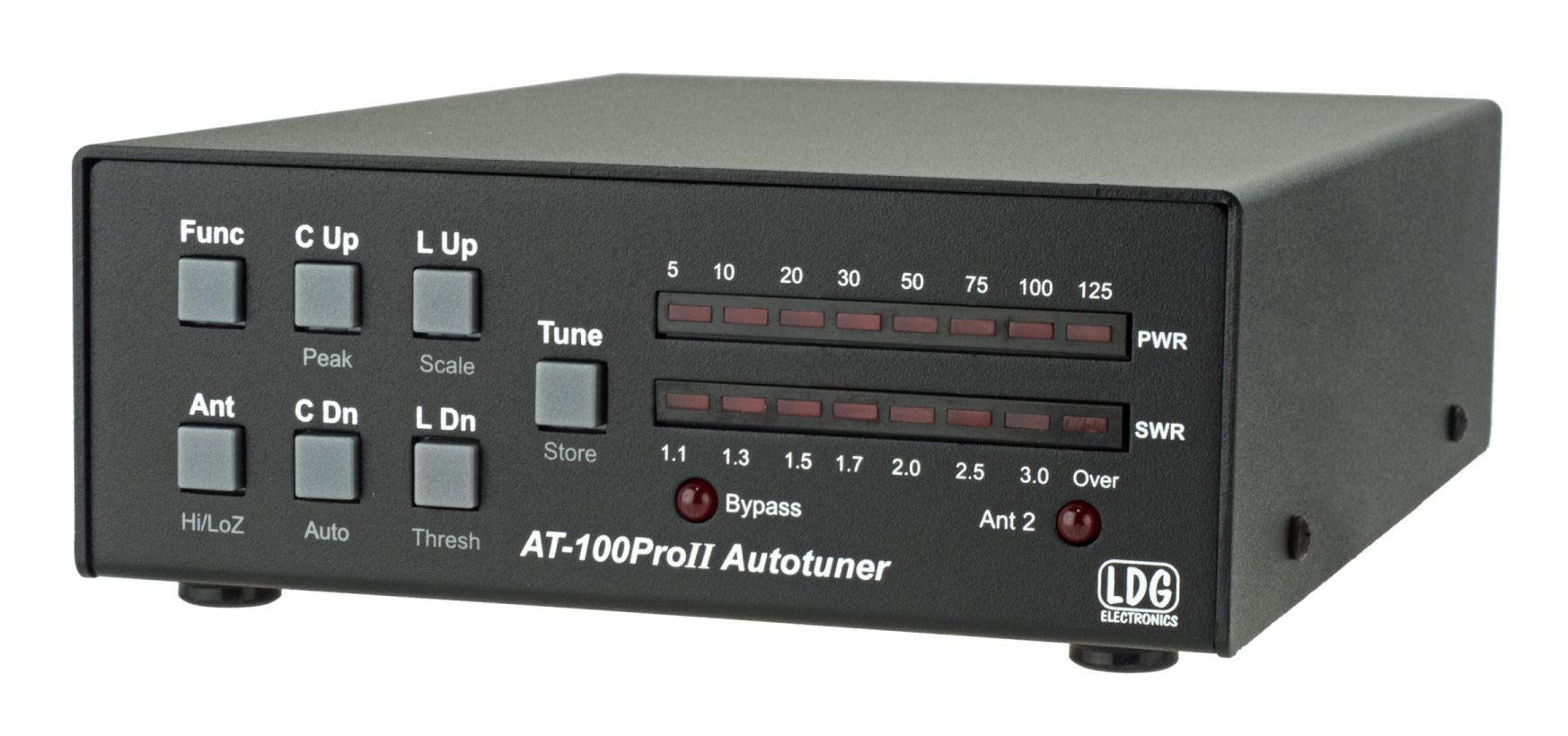 AT-100PROII LDG Electronics Automatic Antenna Tuner 1.8-54 MHz, 1-125 Watts - Updated LED Indicators for Antenna Selection & Bypass Mode - 2 Year Warranty - Perfect for Ham Radio, CB Radio & Shortwave Communication