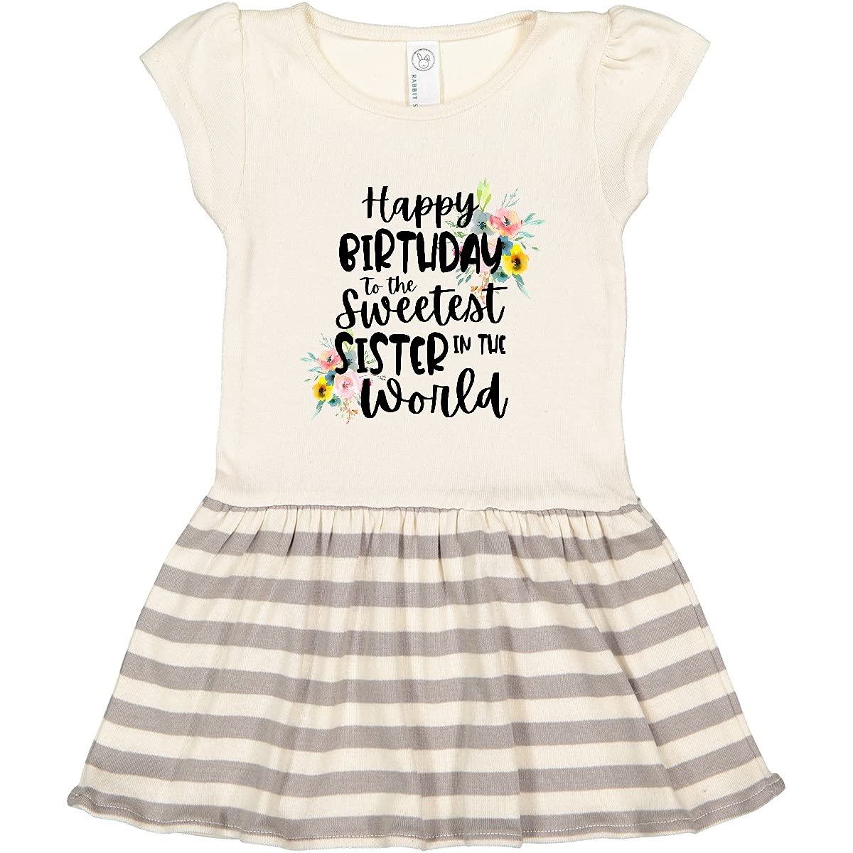 Inktastic Happy Birthday to The Sweetest Sister in The World Toddler Dress - Cute Birthday Outfit for Girls, Toddler Sister Gift, Party Wear, Family Celebration