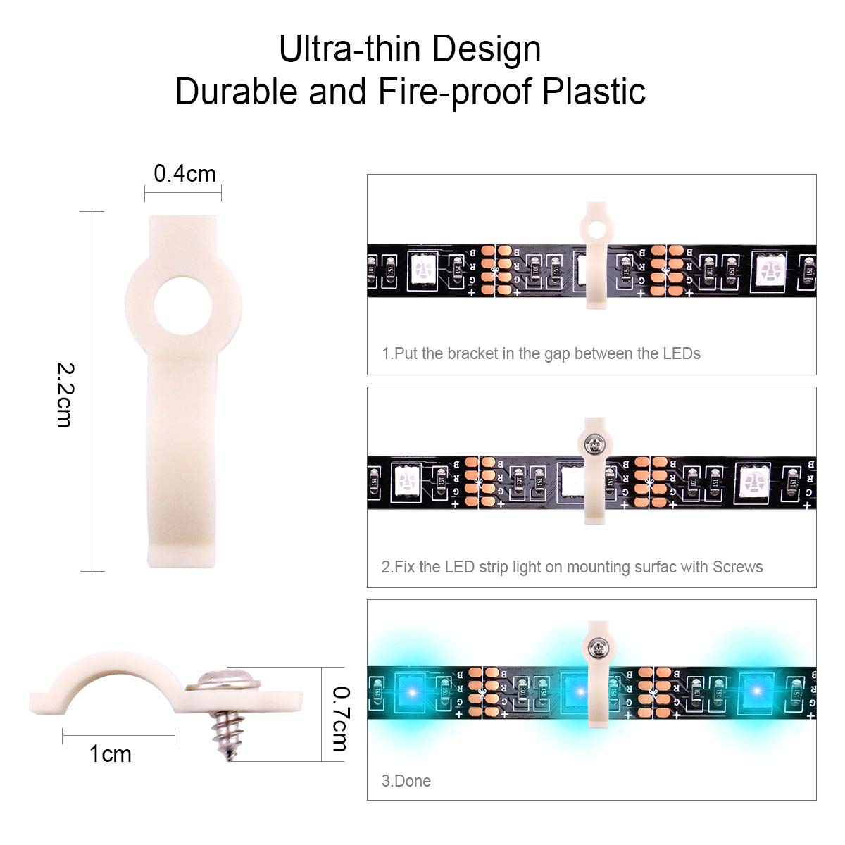 5050 RGB LED Strip Connectors 4 Pin - 10mm L Shape LED Light Connector Kit for Indoor/Outdoor Decoration, Home Theater & DIY Lighting Projects