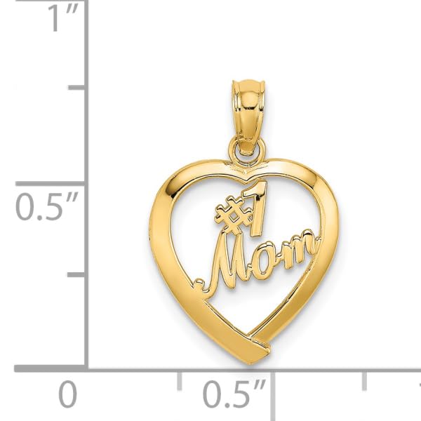14K Solid Yellow Gold Heart Pendant Necklace for Mom - Best Mother's Day Gift - Elegant & Timeless Jewelry for Women - Perfect for Birthdays, Anniversaries & Special Occasions