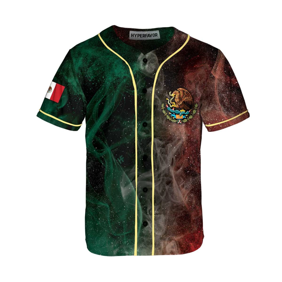 HYPERFAVOR Authentic Mexico Baseball Jersey for Men - Short Sleeve Mexican Flag Jersey - Perfect for Games, Parties & Fan Gifts