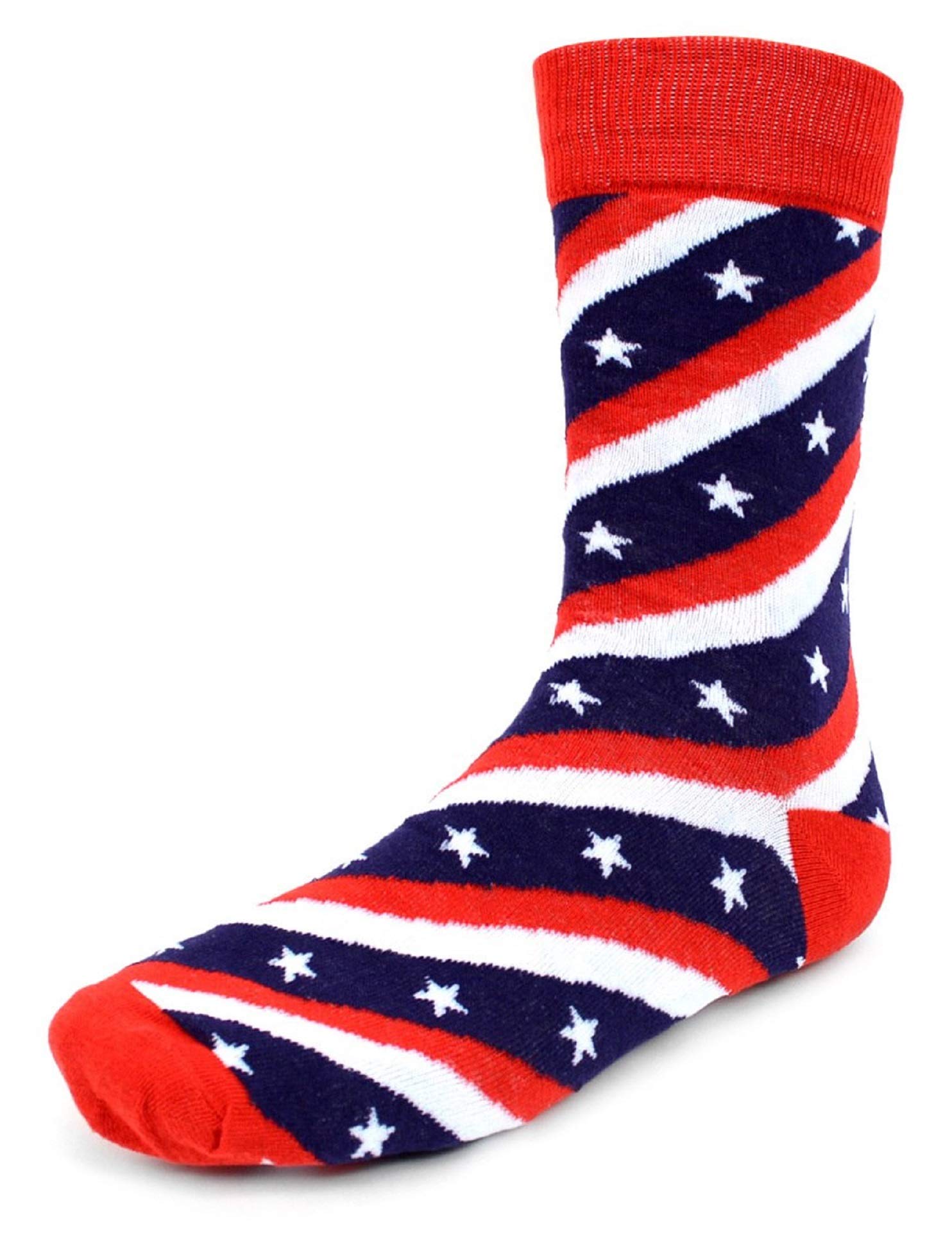 Men's Parquet Fun Crew Socks - Size 10-13 (Fits Shoe Size 6-12.5) - American Texas Flag Design - Perfect Holiday & Birthday Gift for Dad, Husband - Comfortable Casual Socks for Work, Sports & Everyday Wear