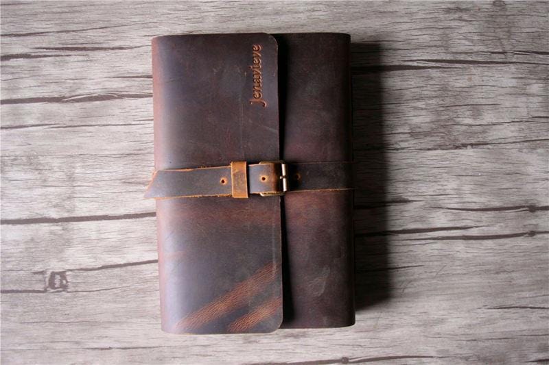 Personalized Leather School Memory Book - Custom Photo Album for Graduation, Yearbook & Keepsakes - Perfect for Students, Teachers & Parents