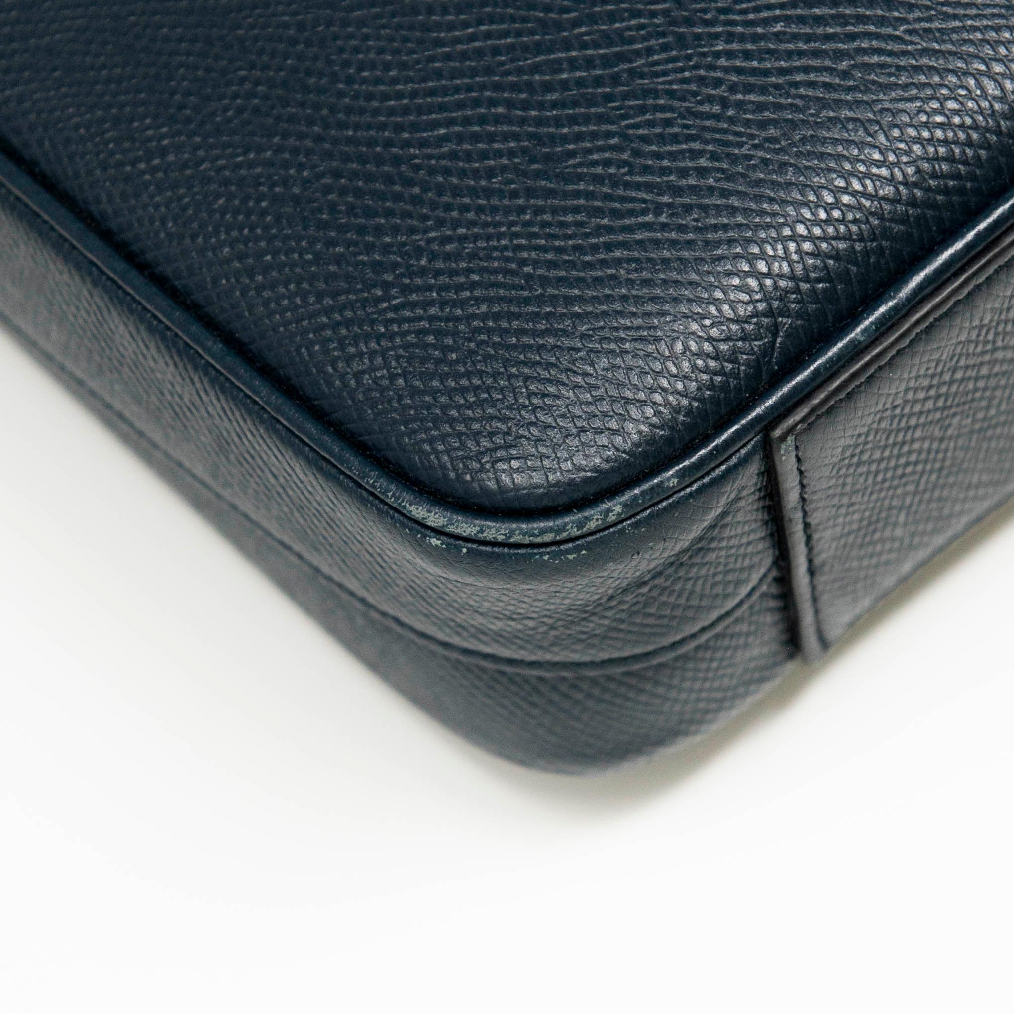 Luxury Celine Navy Grained Calfskin Leather Briefcase for Men - Professional Business Work Bag for Office, Travel & Executive Meetings
