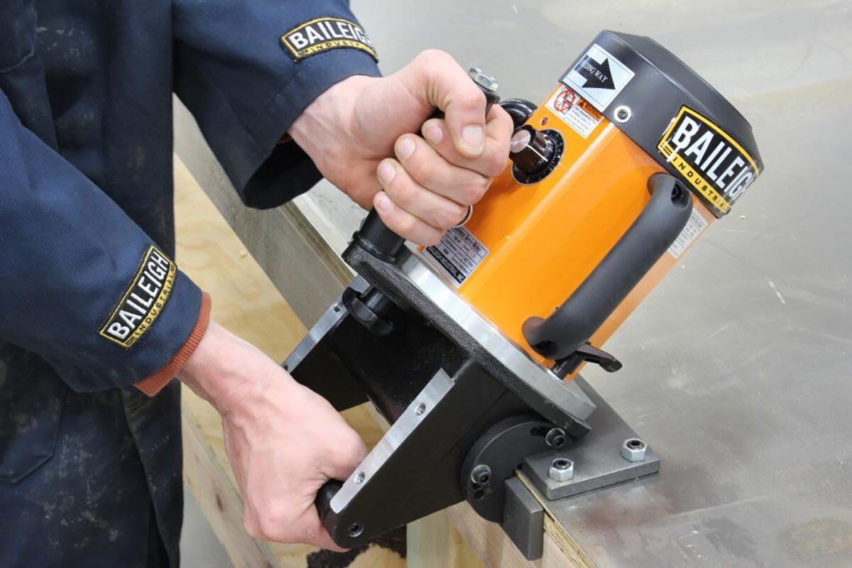 Baileigh Industrial BA9 1002391 Portable Beveling Machine CM 10P - Heavy Duty Metal Edge Beveler for Steel, Aluminum & Pipe Fabrication - Perfect for Welding Shops & Metalworking Projects