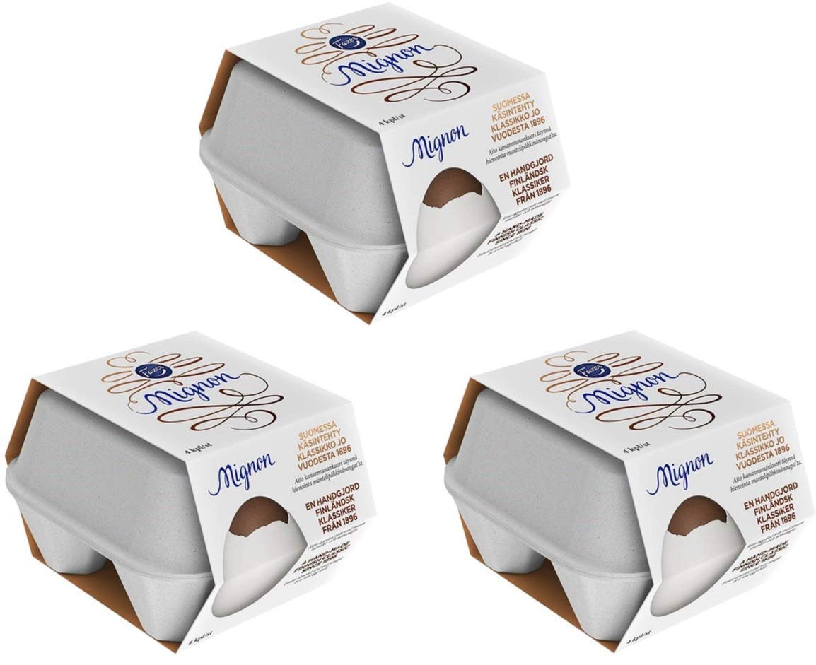 12-Pack Fazer Mignon 52g Chocolate Eggs - Premium Almond & Nut Nougat Filled, Gluten-Free & Dairy-Free Milk Chocolate - Perfect for Easter Gifts, Party Favors & Sweet Treats
