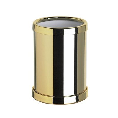 Stylish Round Brass Toothbrush Holder with Chrome Finish - Perfect for Modern Bathroom & Vanity Organization