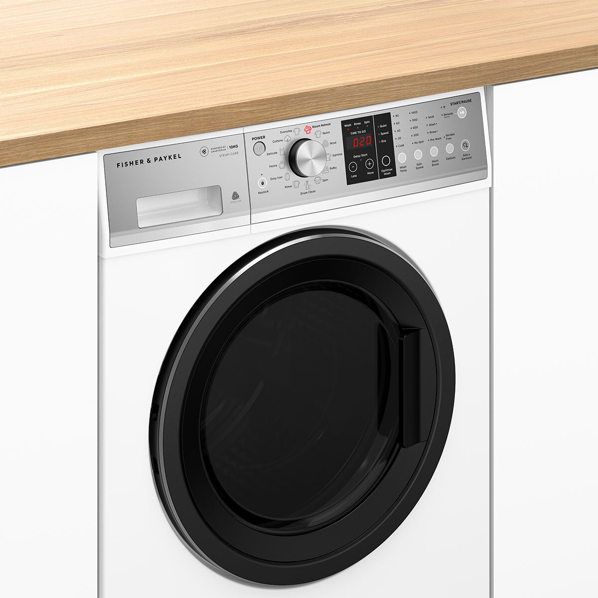 Fisher & Paykel Series 7 10kg Front Load Washing Machine with Steam Care WH1060P4 - Energy Efficient Large Capacity Washer for Family Laundry & Delicate Fabrics