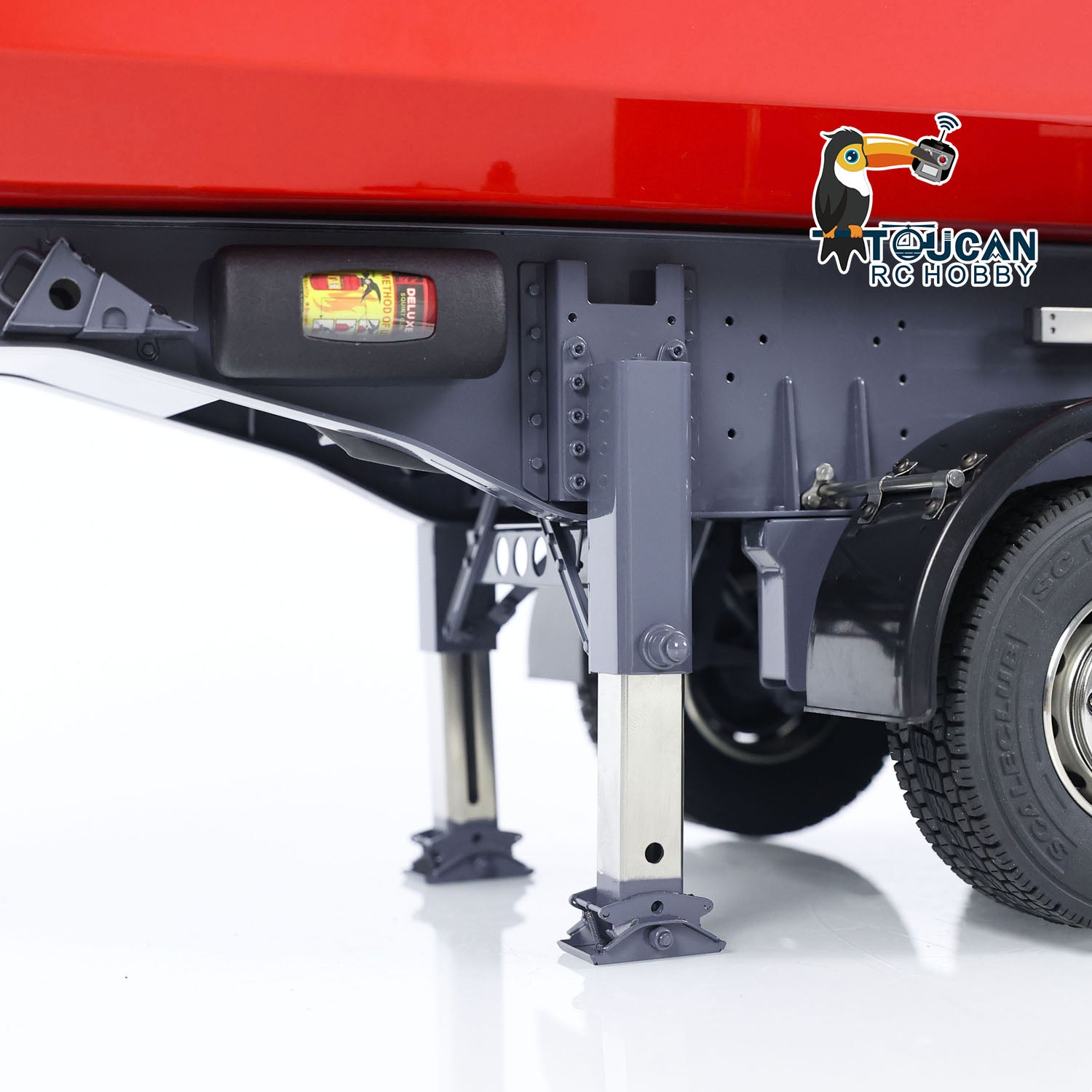 1/14 Scale 3 Axle Metal Hydraulic RC Dump Semi Trailer - Remote Control Tractor Truck Accessory for Hobbyists & Collectors | Ready-to-Run Assembled Model with Upgraded Paint | Perfect for RC Construction Site Scenes & Truck Show Displays