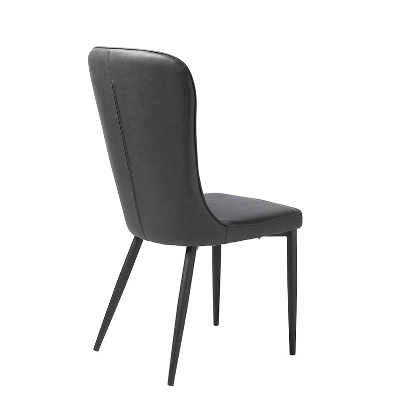 HUDSON Modern Dining Chair - Dark Grey Upholstered Seat - Comfortable & Stylish for Kitchen, Dining Room, or Office Use