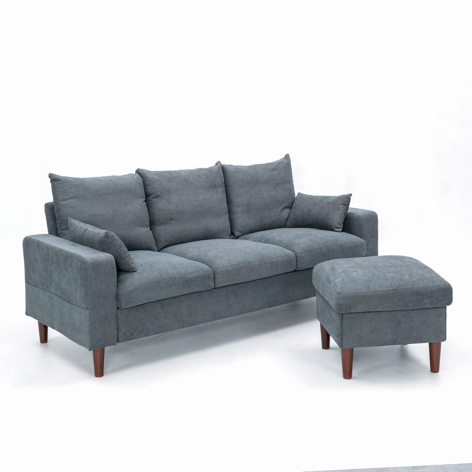 Modern Linen Fabric L-Shaped Sectional Sofa - 3-Seat Comfortable Couch for Living Room, Apartment & Small Spaces - Perfect for Lounging, Entertaining & Relaxing at Home