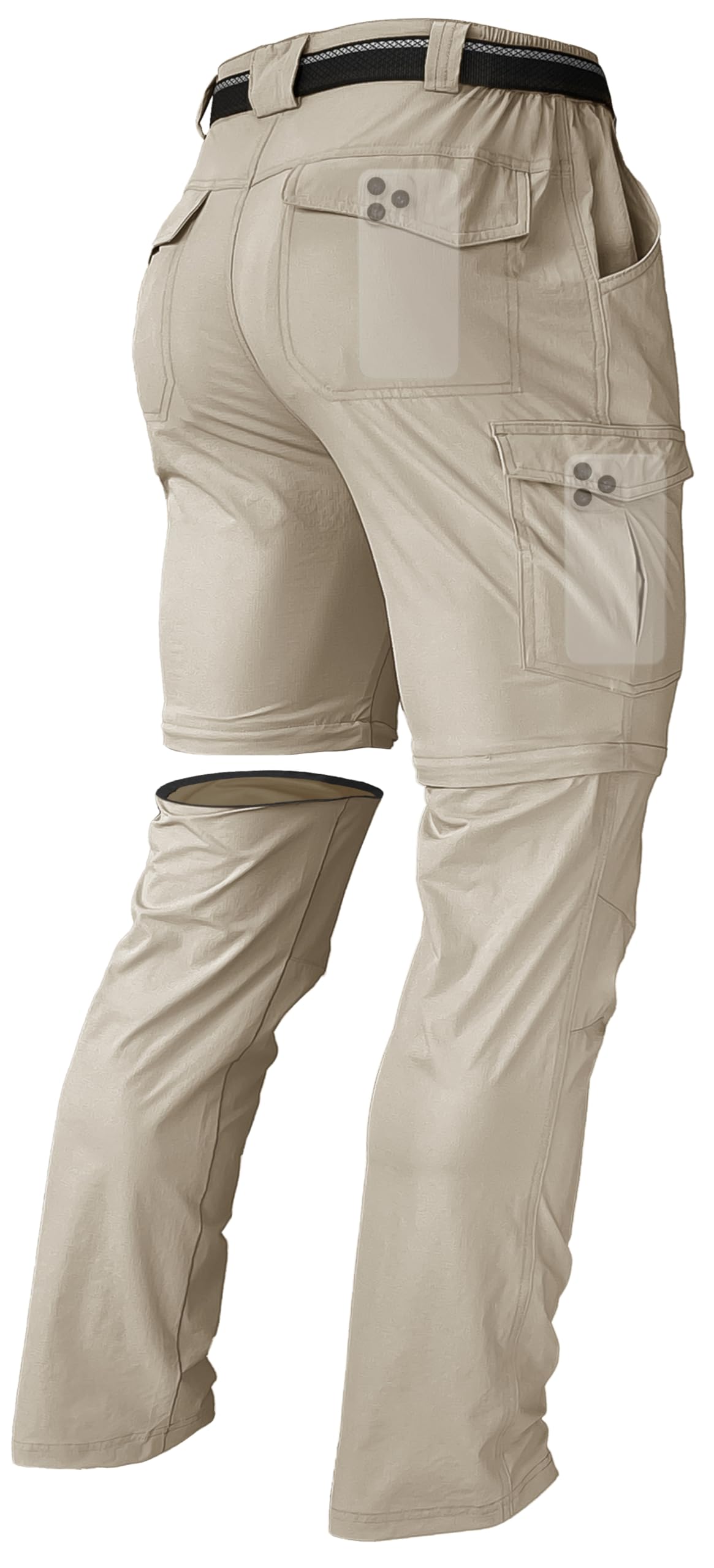 Men's Waterproof Quick Dry Hiking Pants - Convertible Zip Off Outdoor Cargo Pants for Fishing, Safari, Travel & Work - Lightweight & Durable for All-Weather Adventures
