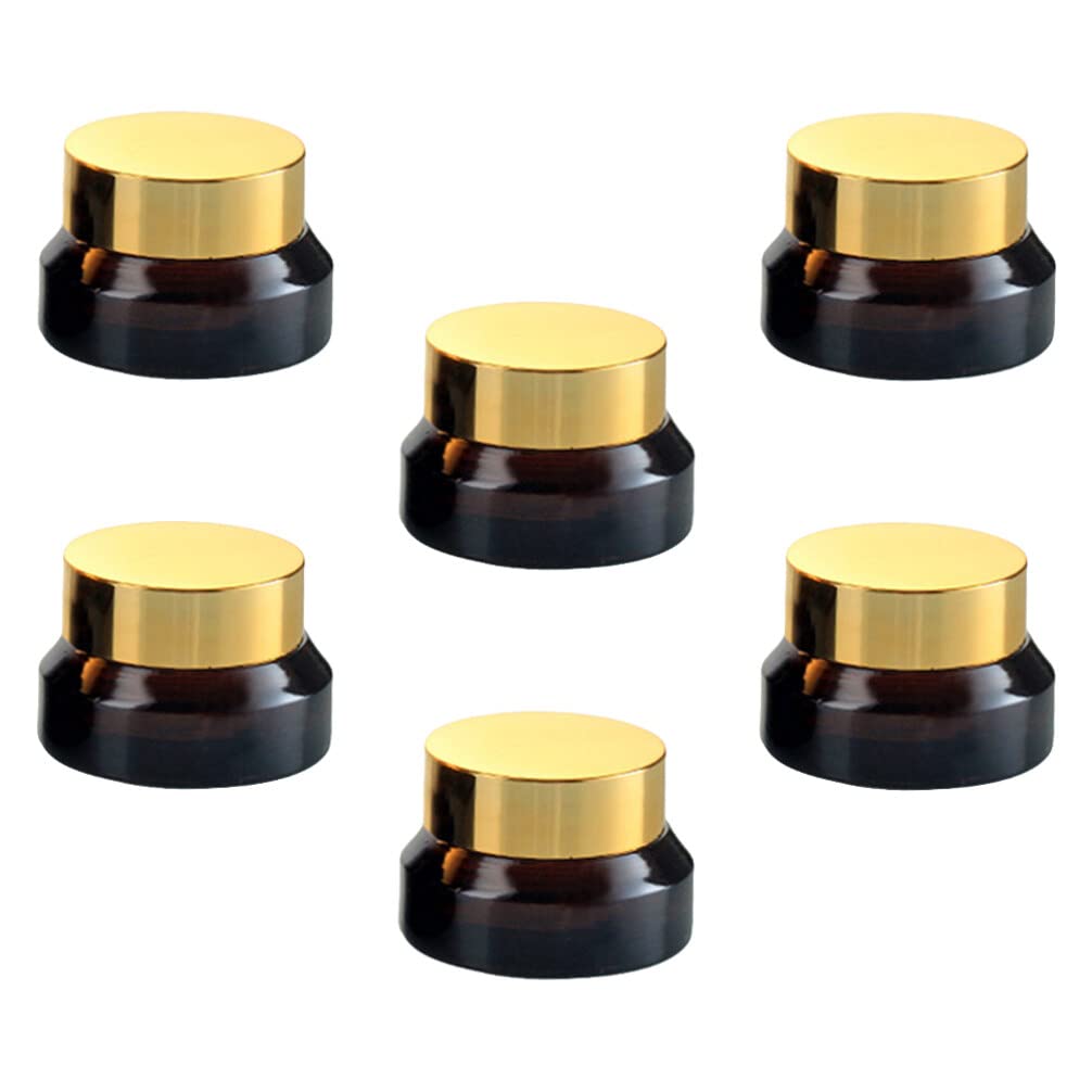 FRCOLOR 6-Pack Small Glass Cream Jars with Aluminum Lids - Travel-Sized Lotion Containers for Makeup Samples, Skincare, and Mini Terrariums - Perfect for DIY Beauty Products, Travel Essentials, and Home Decor