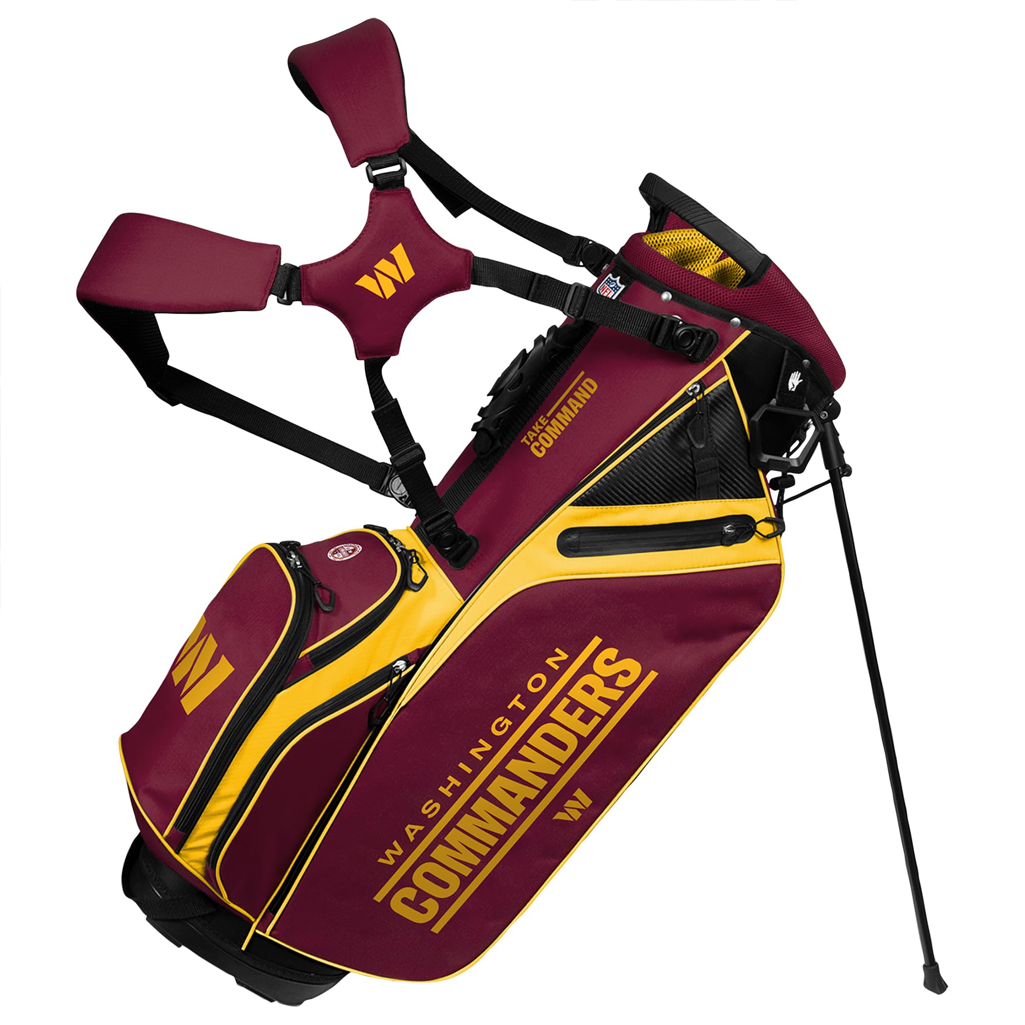 WinCraft NFL Caddie Carry Hybrid Golf Bag - Official Licensed Team Logo - Lightweight Stand Bag for Men & Women - Perfect for Course, Driving Range & Travel