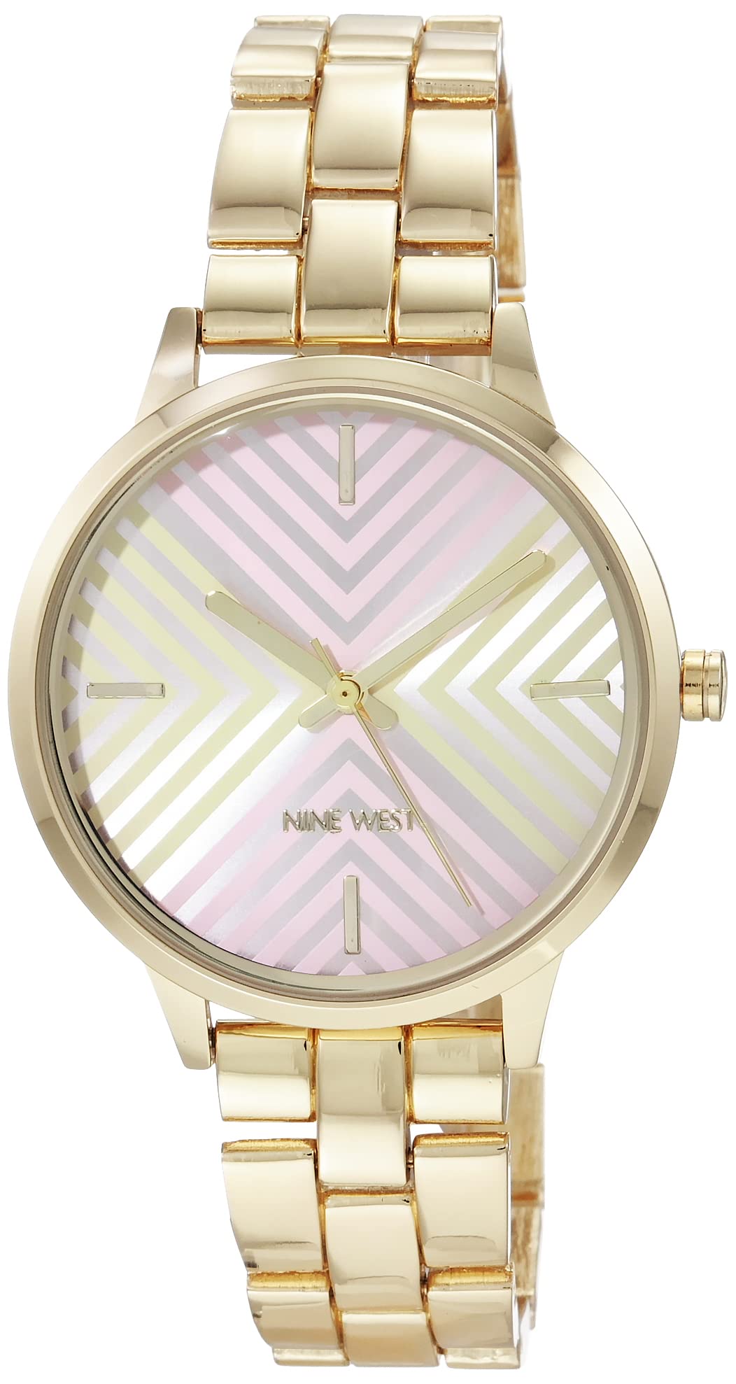 Nine West Women's Fashion Bracelet Watch - Elegant Stainless Steel Analog Wristwatch with Rhinestone Accents | Perfect for Office, Party & Everyday Wear