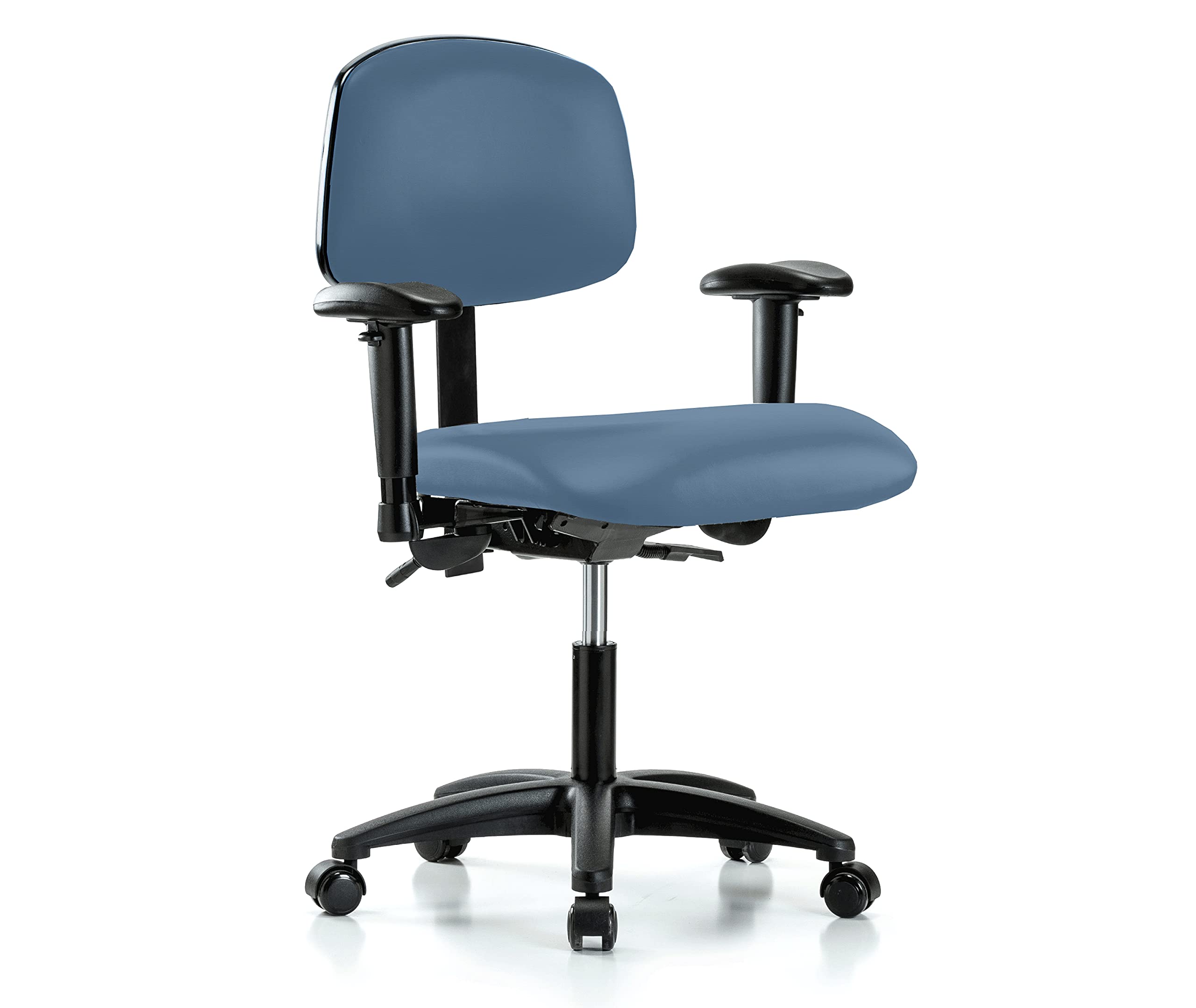 Ergonomic Multi-Task Swivel Office Chair with Wheels for Carpet & Hard Floors - Adjustable Desk Height Newport Fabric - Perfect for Home Office, Gaming & Workspaces