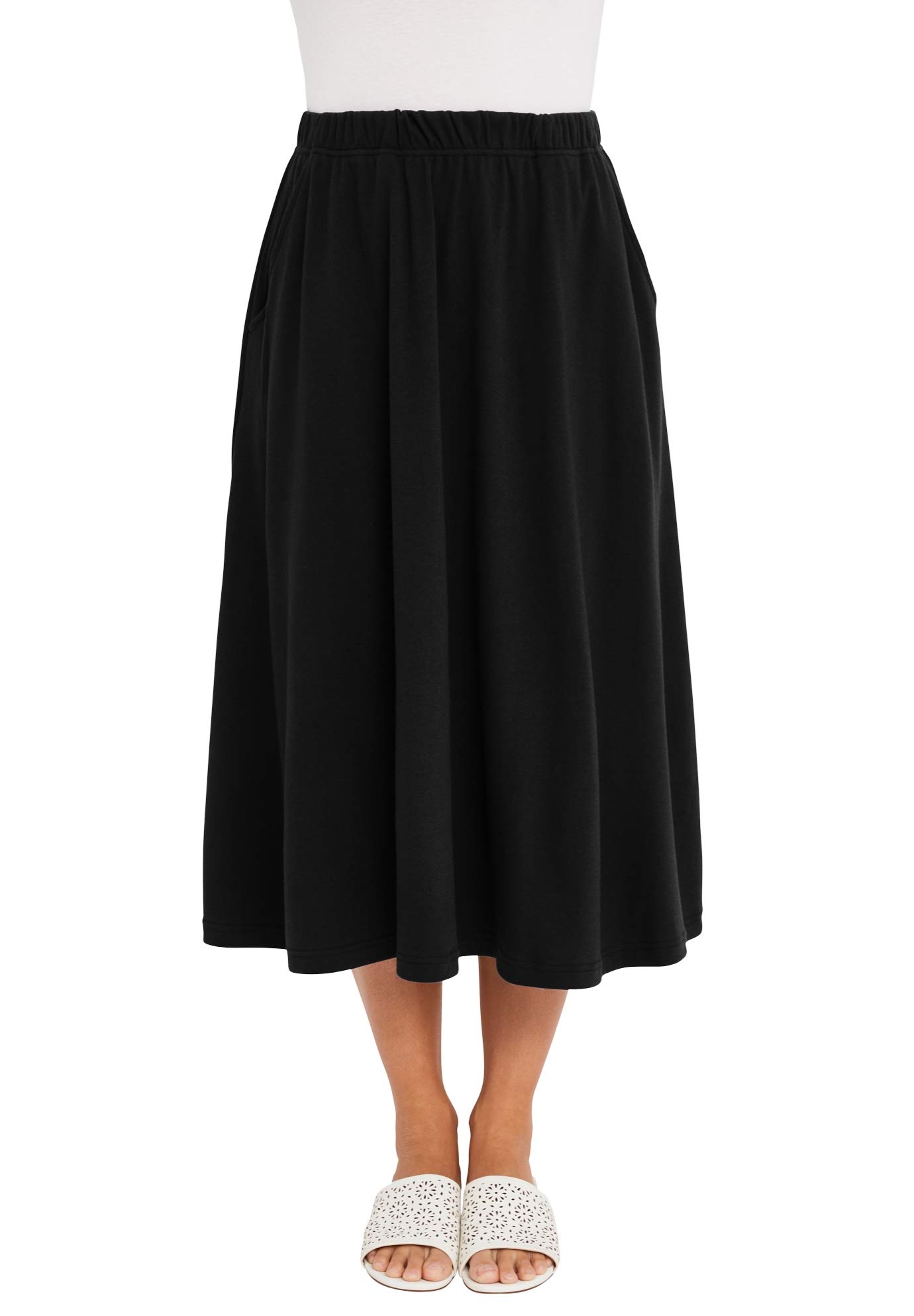 Jessica London Plus Size Soft Midi Skirt for Women - Comfortable & Stylish for Work & Casual